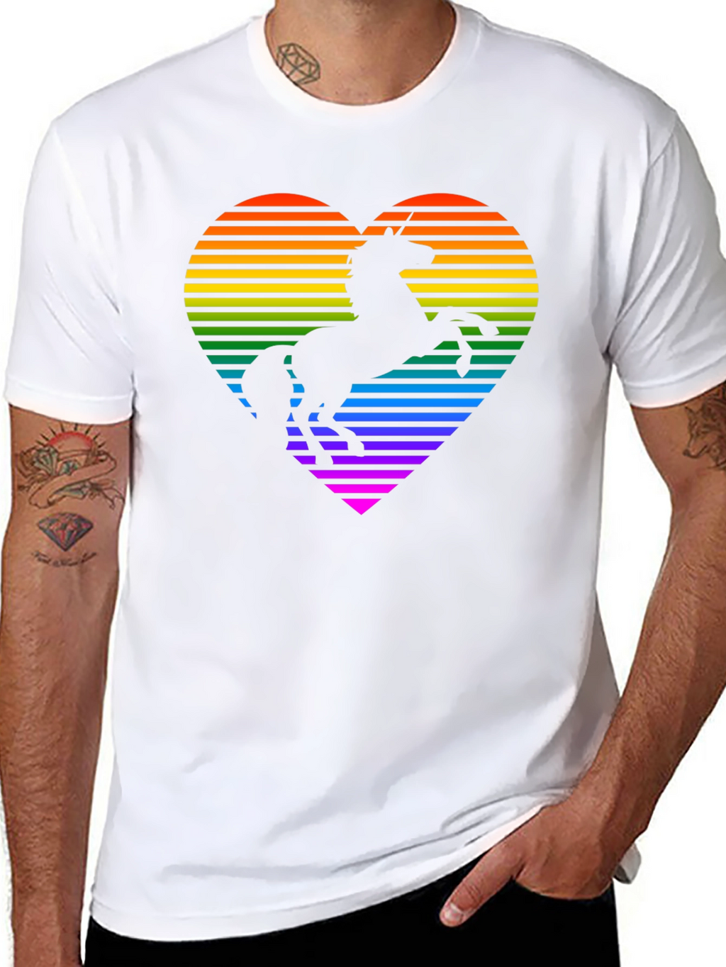 Rainbow Unicorn Heart Graphic Tee