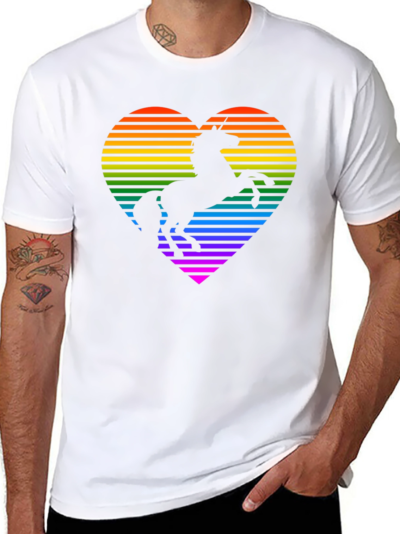 Rainbow Unicorn Heart Graphic Tee