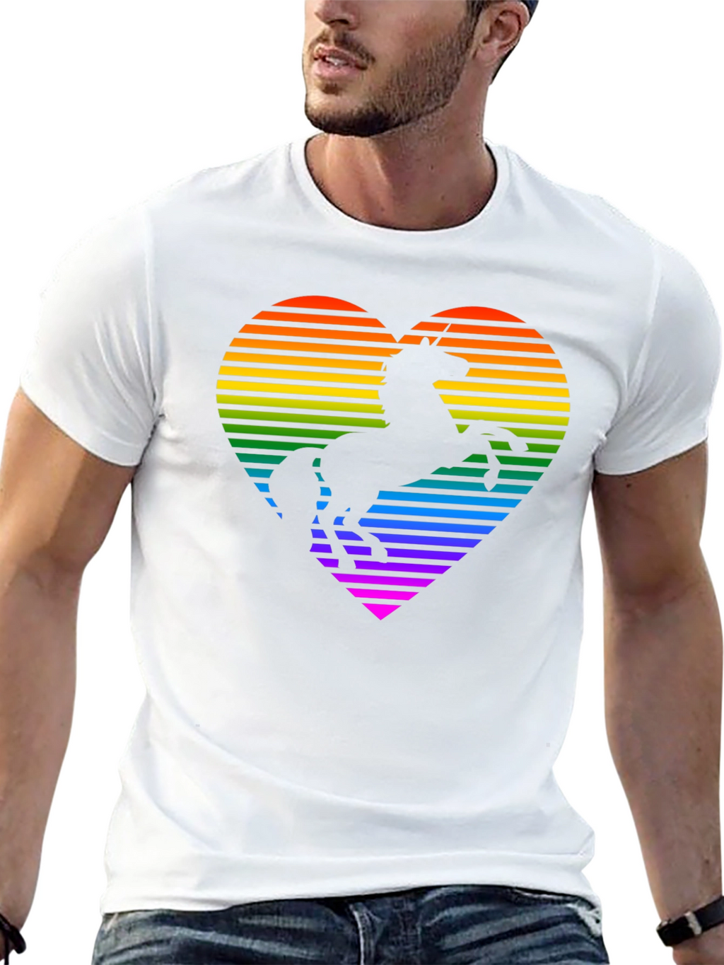 Rainbow Unicorn Heart Graphic Tee
