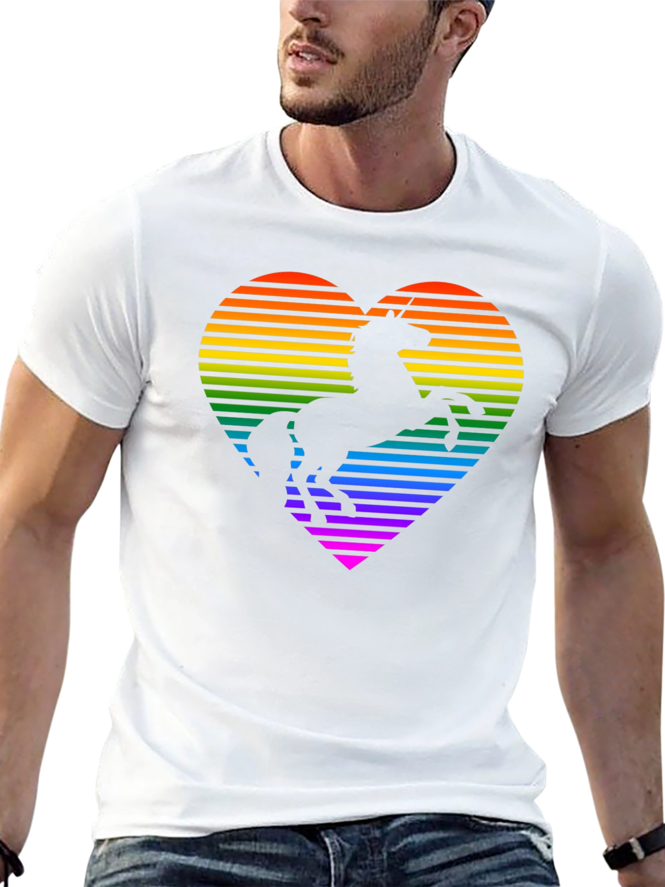 Rainbow Unicorn Heart Graphic Tee