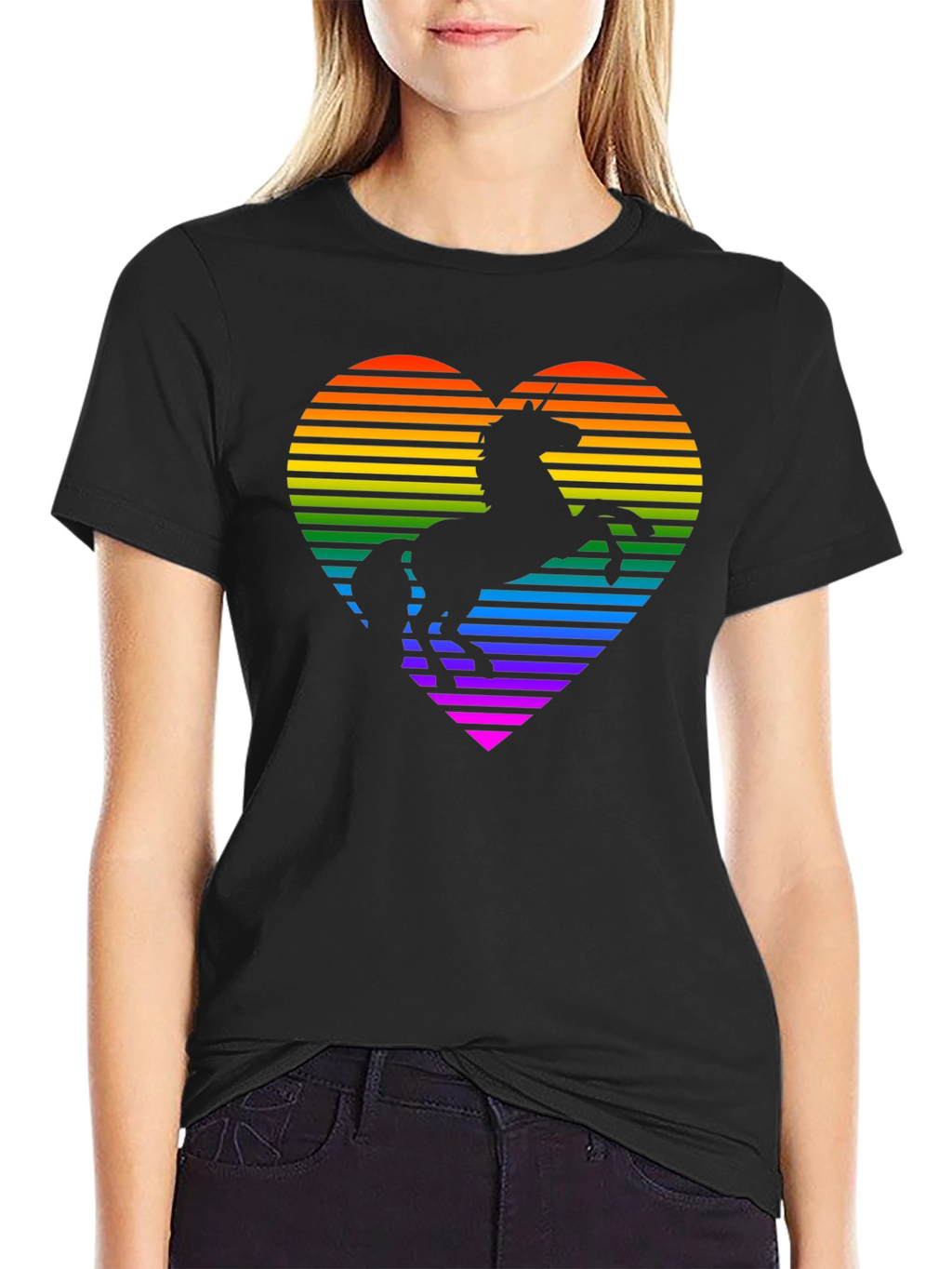 Rainbow Unicorn Heart Graphic Tee