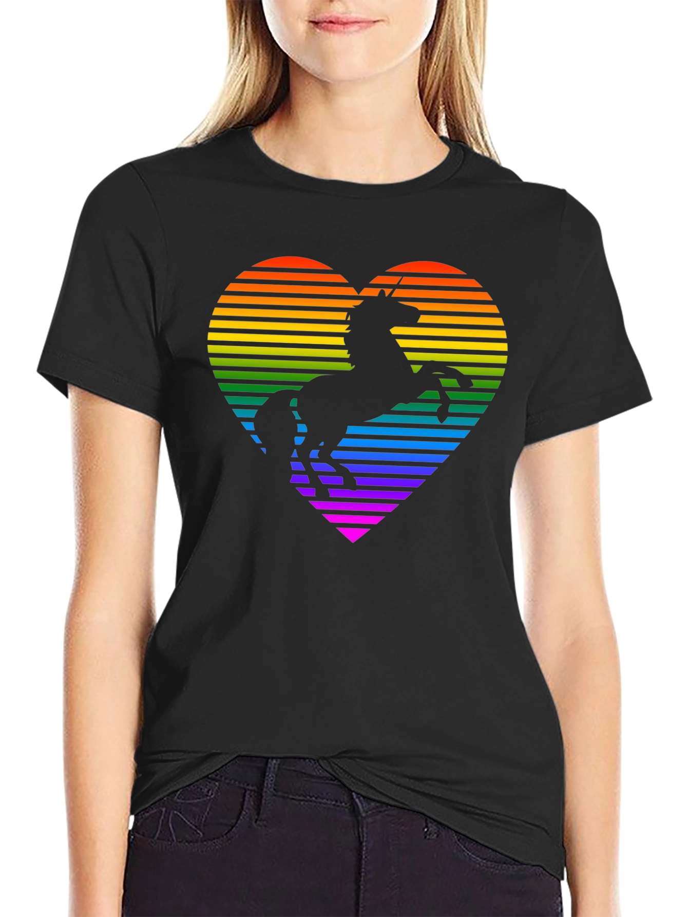 Rainbow Unicorn Heart Graphic Tee