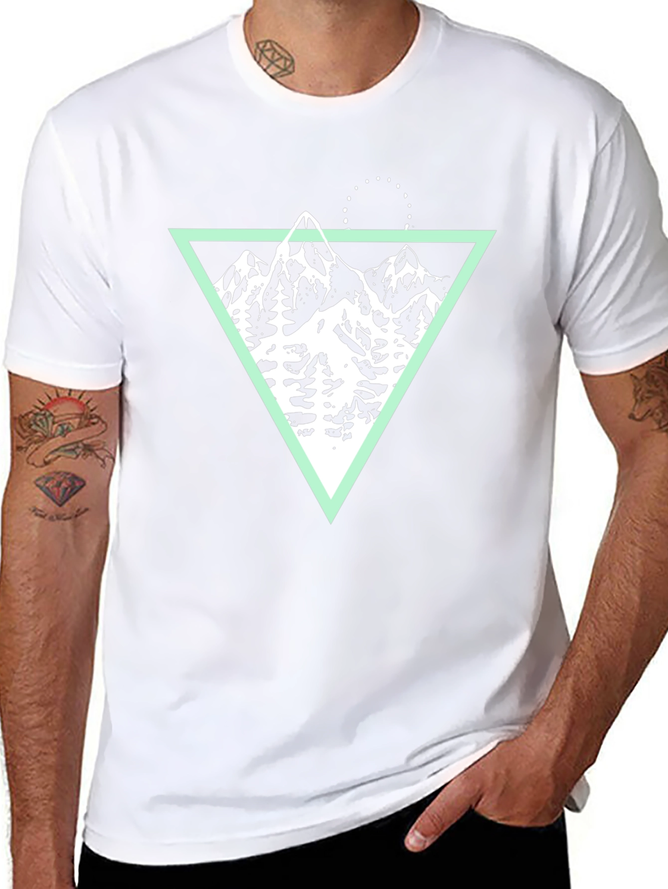 Mountain Graphic Tee - Black Cotton Blend
