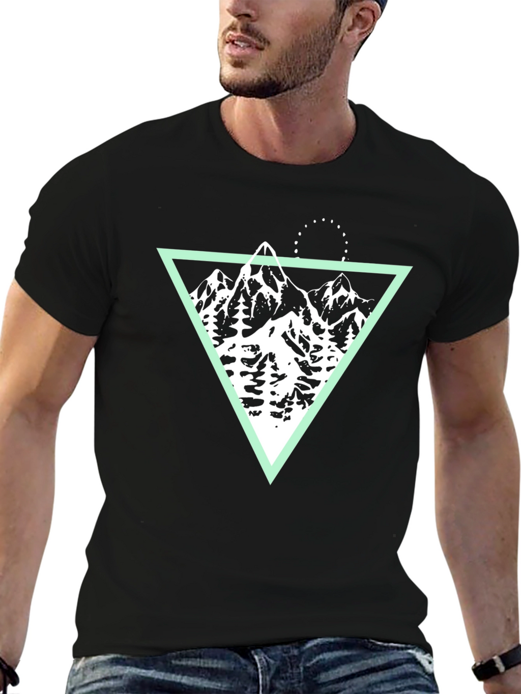 Mountain Graphic Tee - Black Cotton Blend