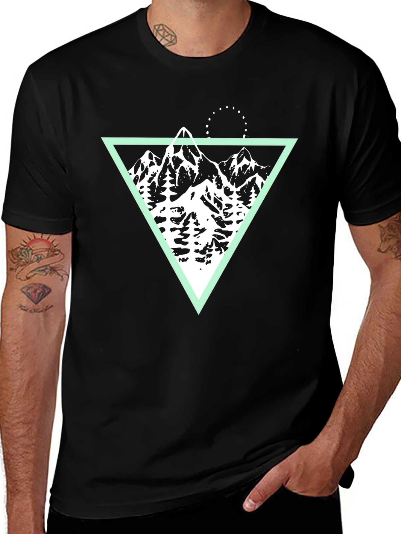 Mountain Graphic Tee - Black Cotton Blend