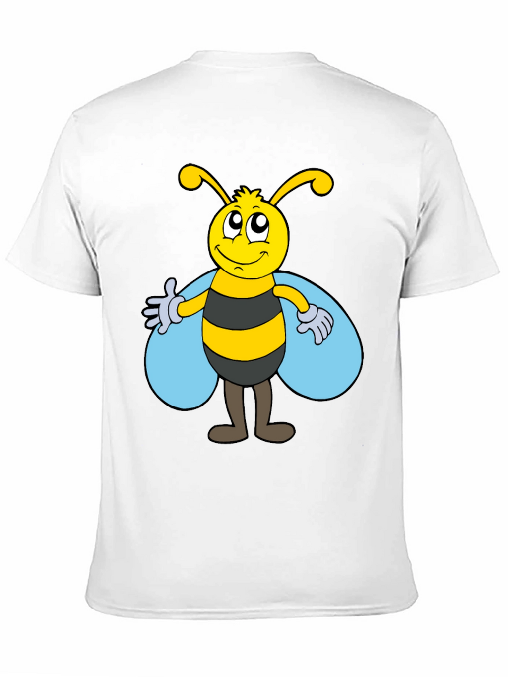Cartoon Bee Graphic Tee - Unisex Black T-Shirt