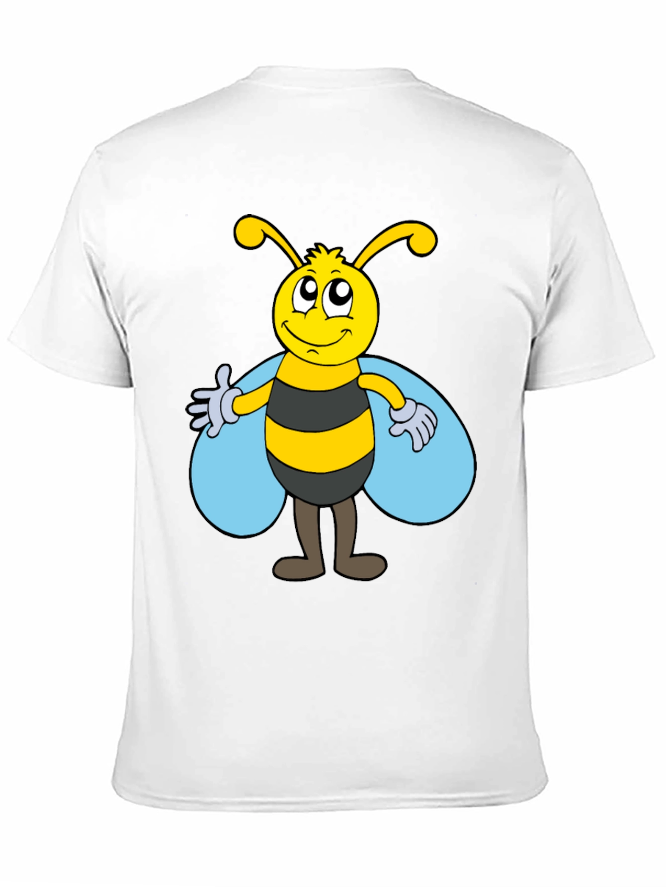Cartoon Bee Graphic Tee - Unisex Black T-Shirt