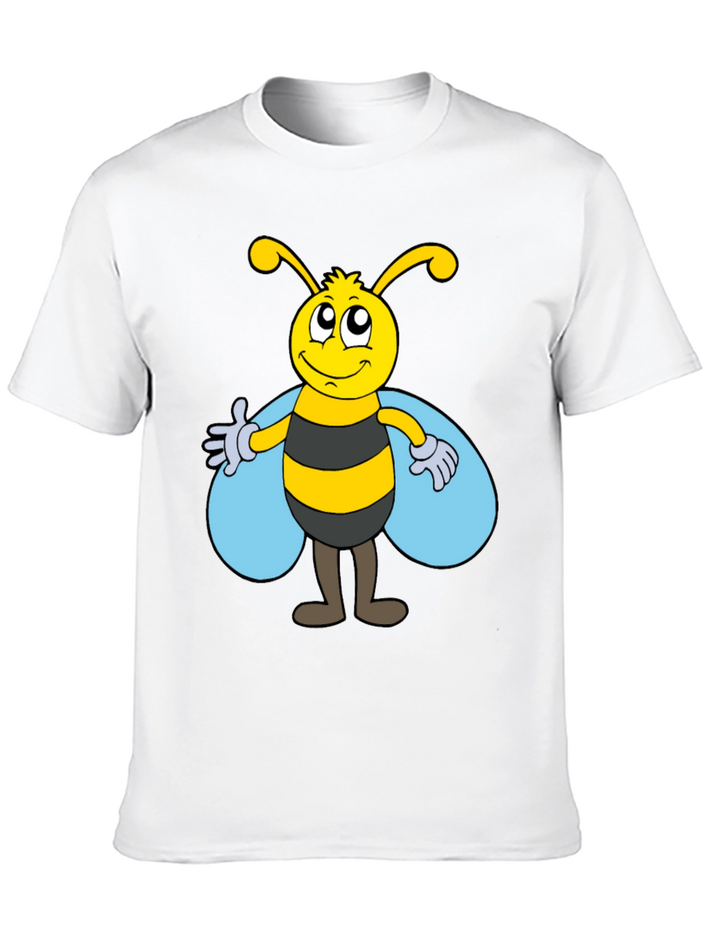 Cartoon Bee Graphic Tee - Unisex Black T-Shirt