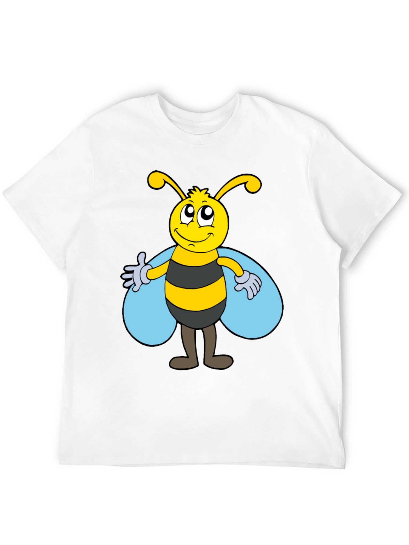 Cartoon Bee Graphic Tee - Unisex Black T-Shirt