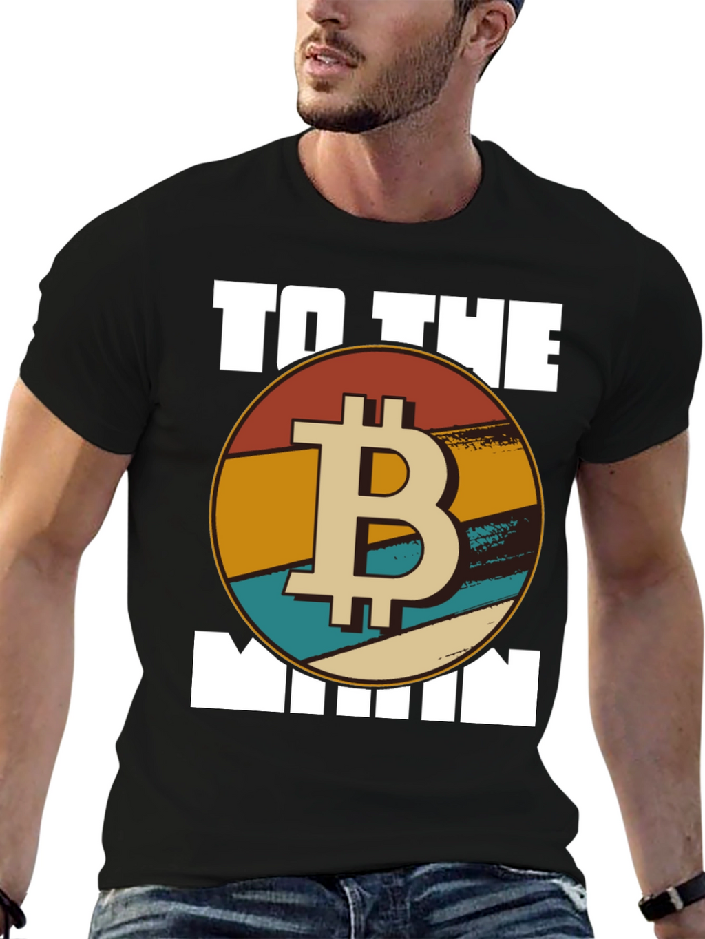 Bitcoin To The Moon T-Shirt - Retro Crypto Tee