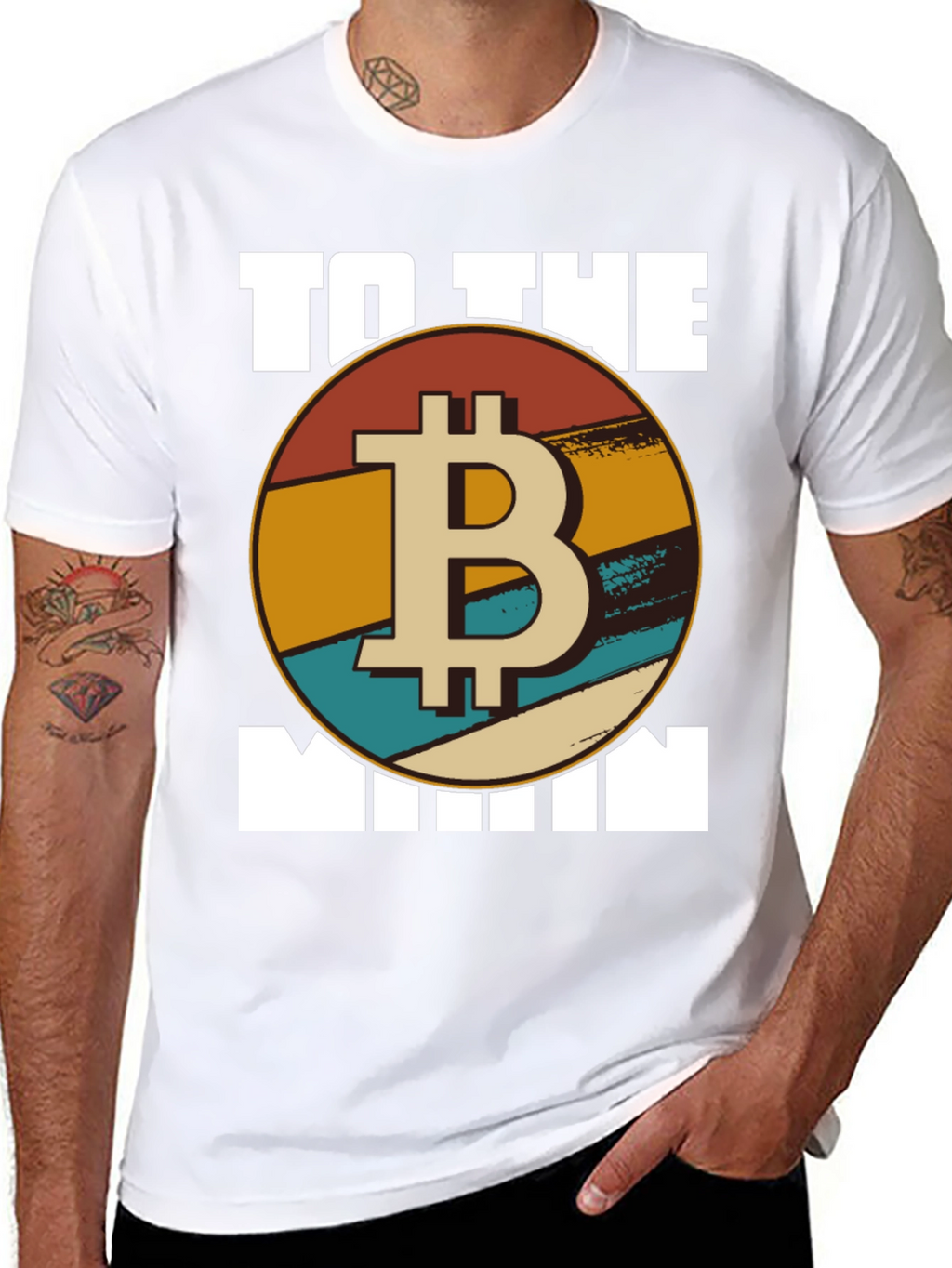 Bitcoin To The Moon T-Shirt - Retro Crypto Tee