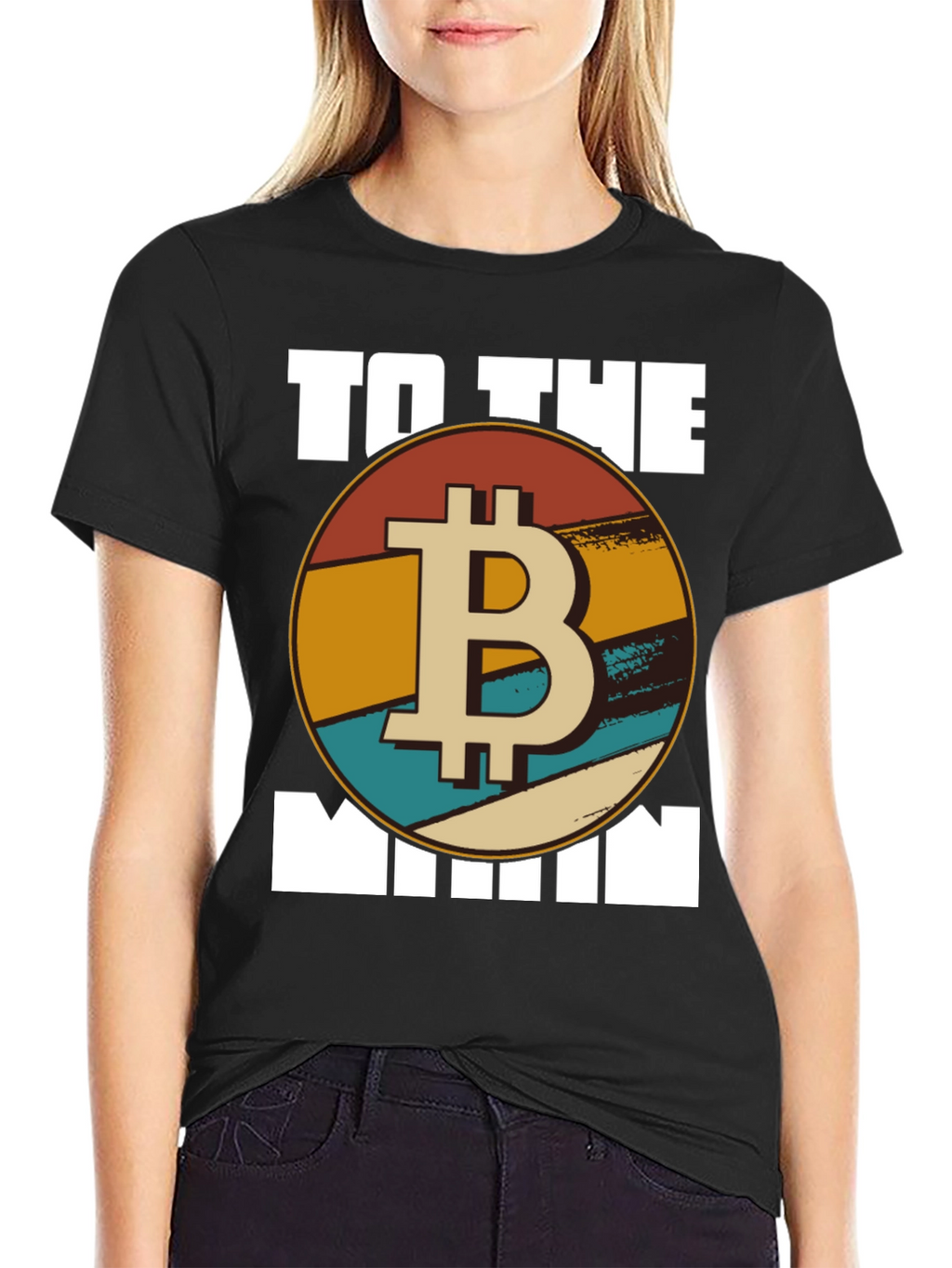 Bitcoin To The Moon T-Shirt - Retro Crypto Tee