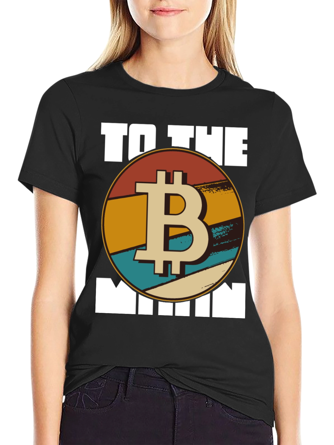 Bitcoin To The Moon T-Shirt - Retro Crypto Tee