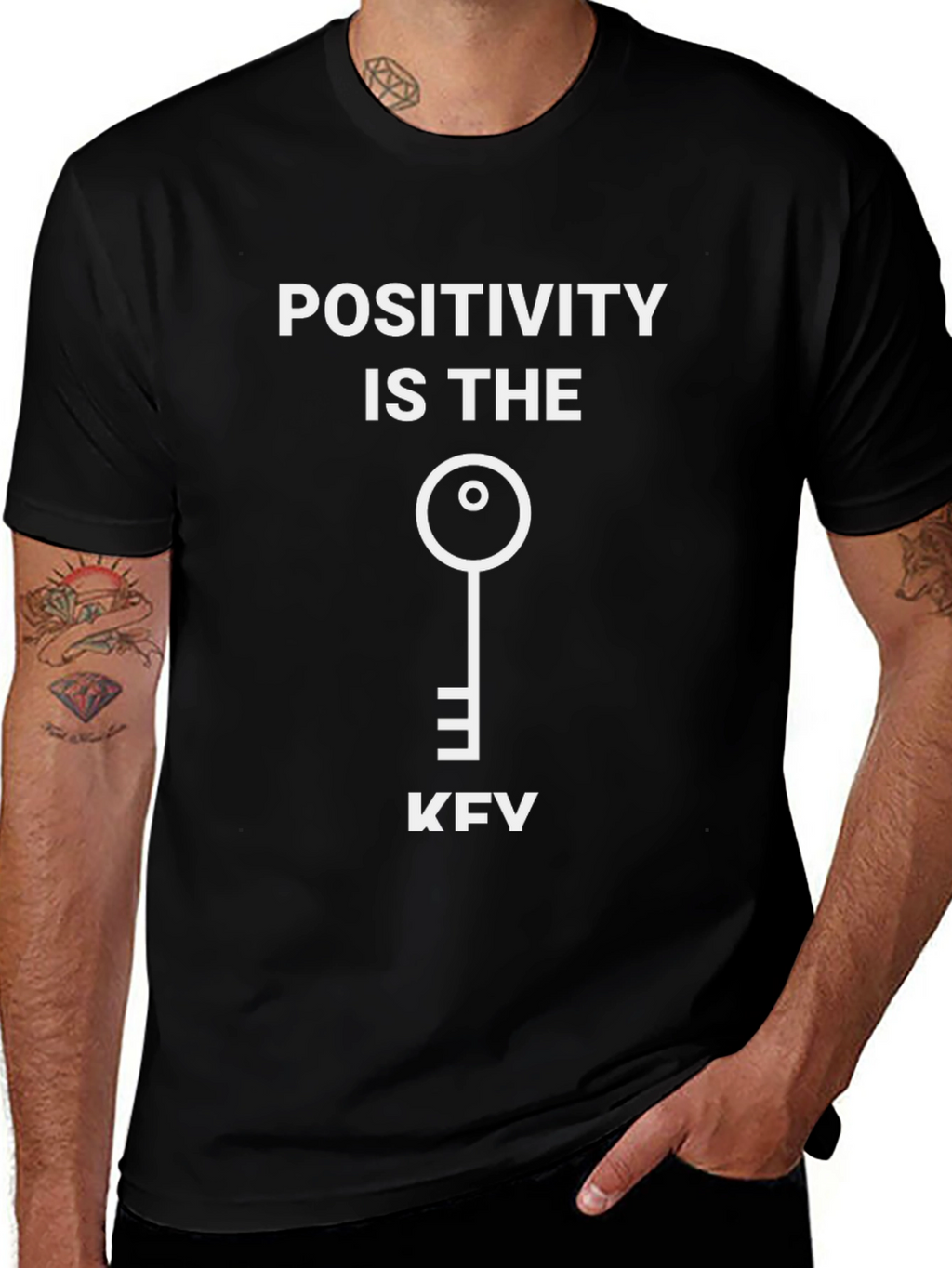 Positivity is the Key Graphic Tee - Black