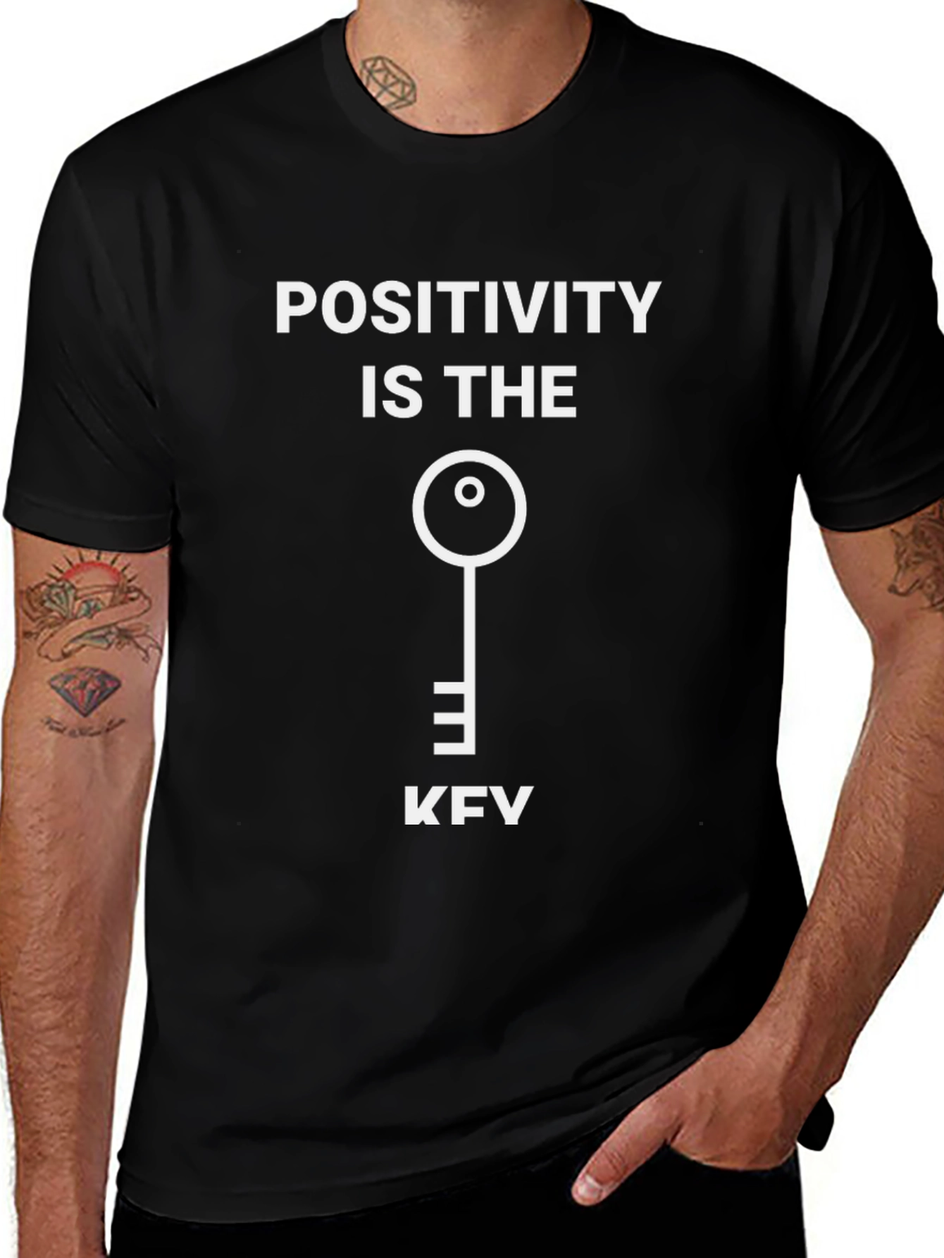 Positivity is the Key Graphic Tee - Black