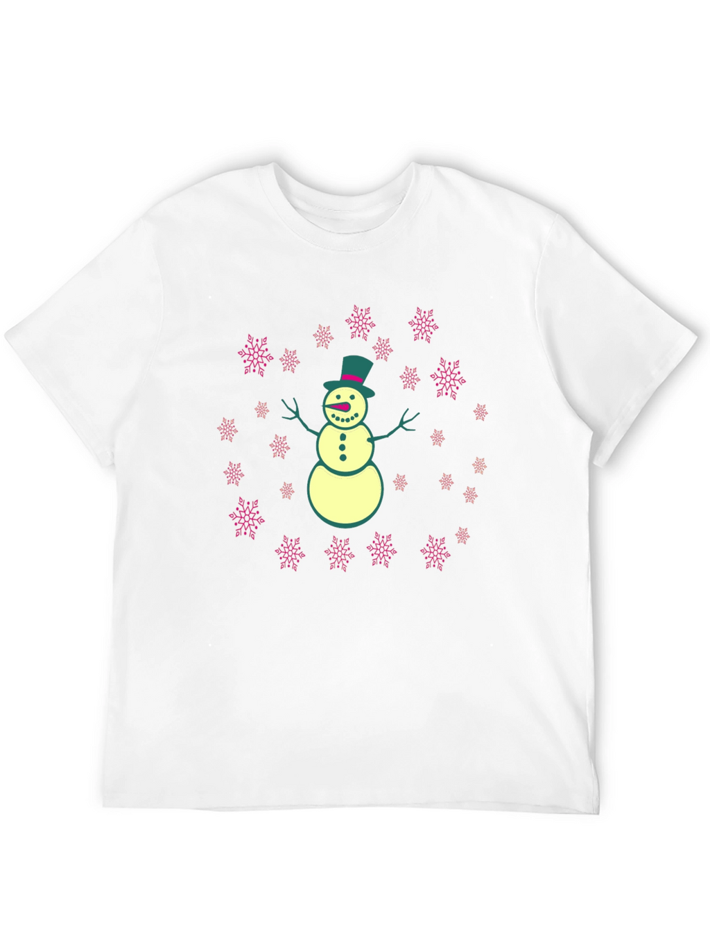 Snowman T-Shirt with Snowflake Design