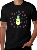 Snowman T-Shirt with Snowflake Design