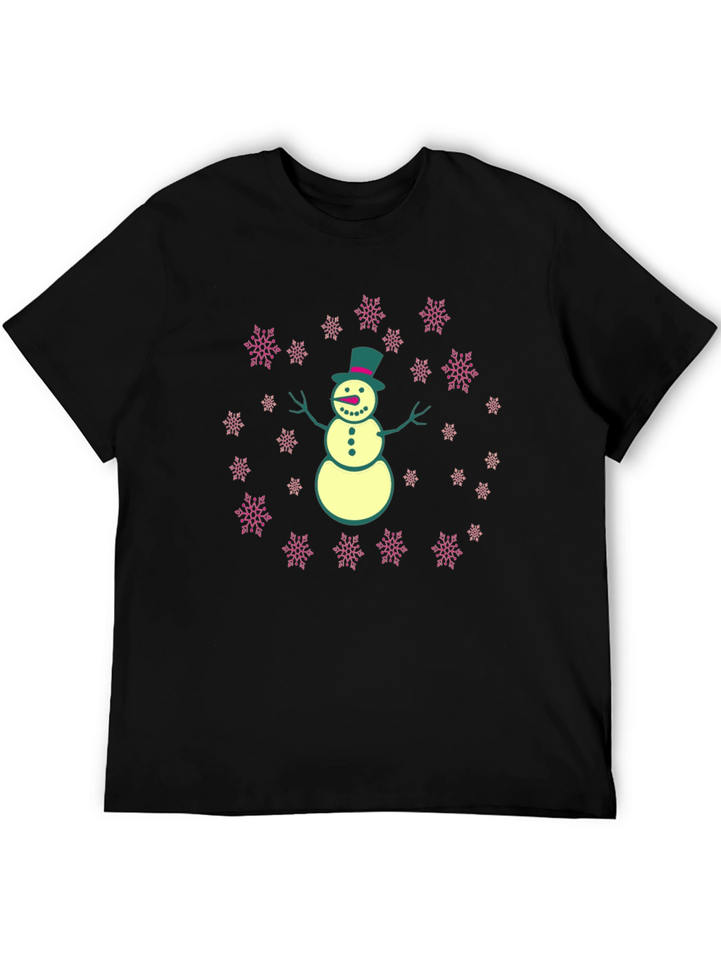 Snowman T-Shirt with Snowflake Design