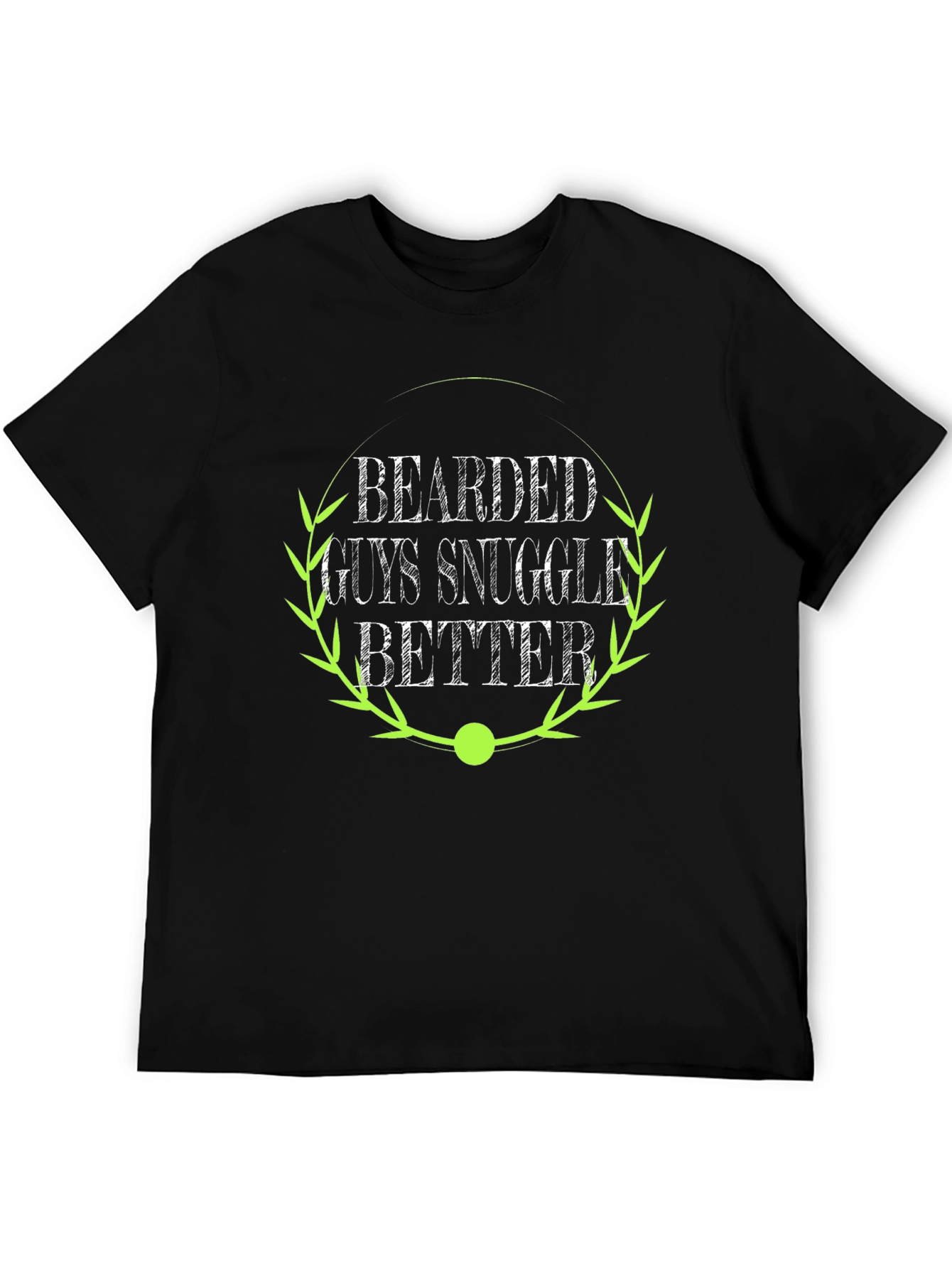 Bearded Guys Snuggle Better Black T-Shirt