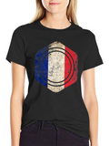 France Flag Hexagon T-Shirt - Black