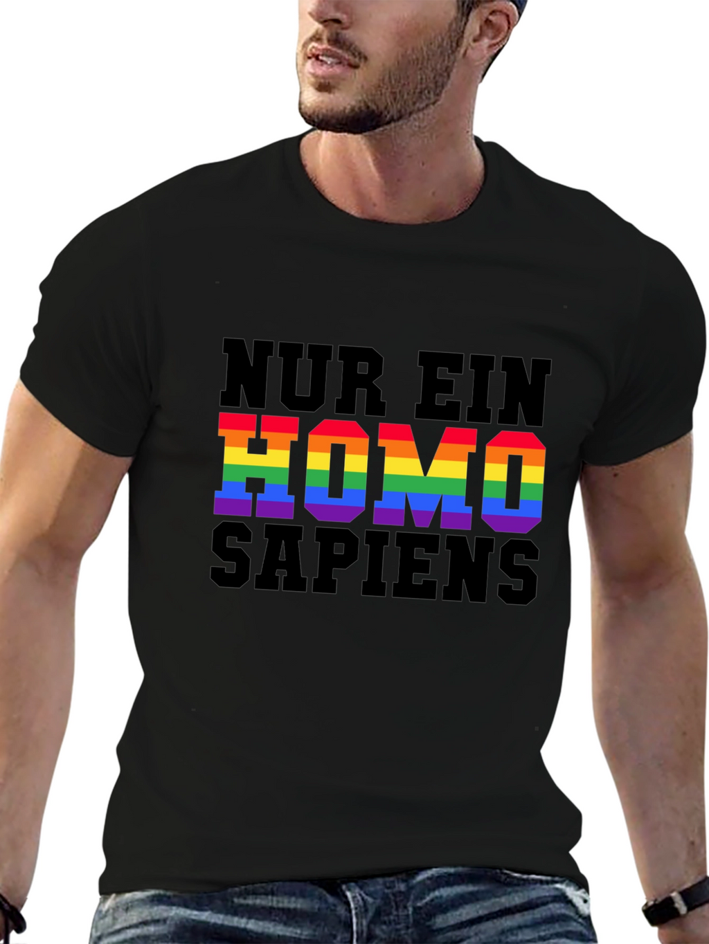 Homo Sapiens Pride T-Shirt - LGBTQ+ Rainbow Text