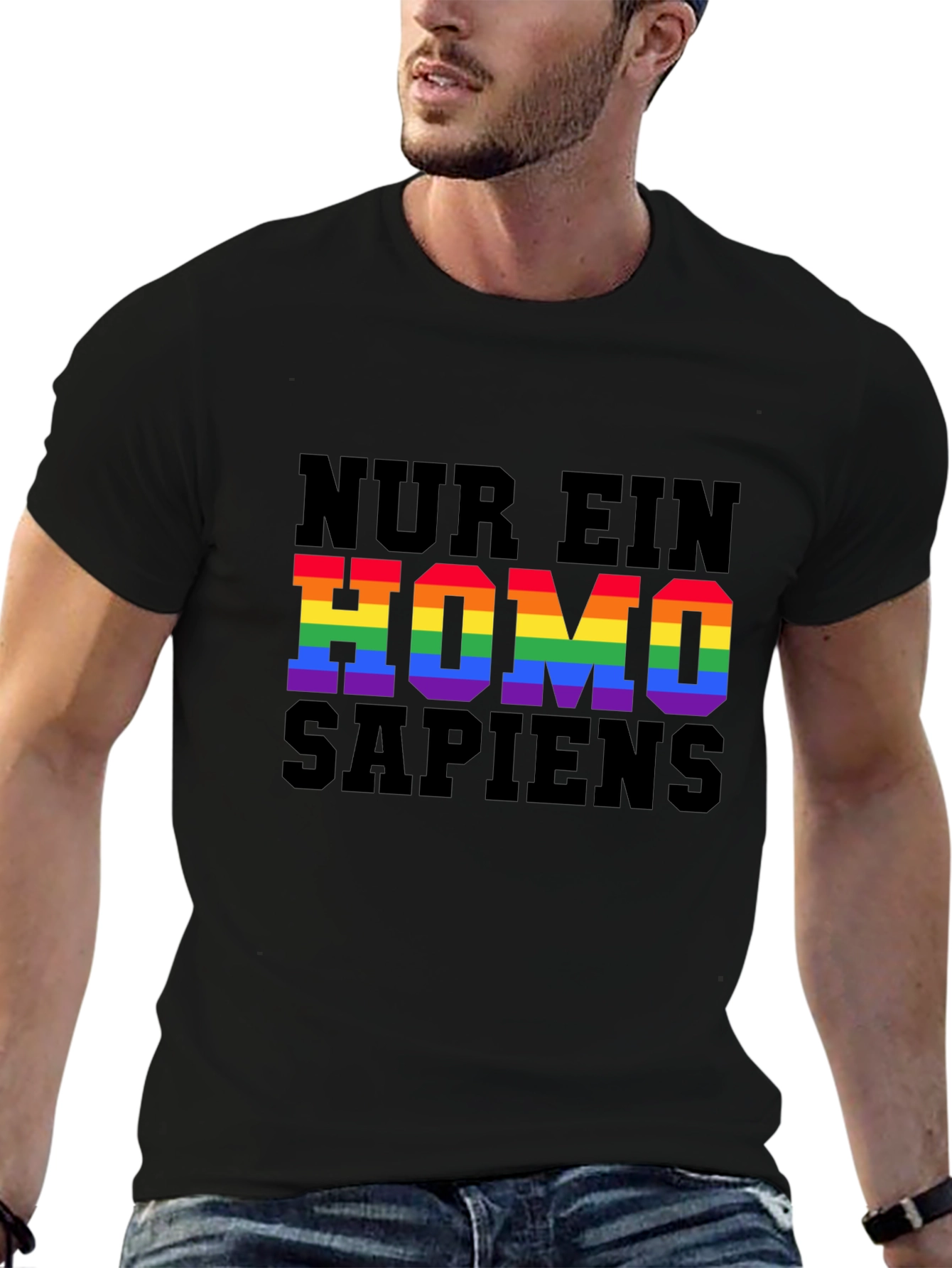 Homo Sapiens Pride T-Shirt - LGBTQ+ Rainbow Text
