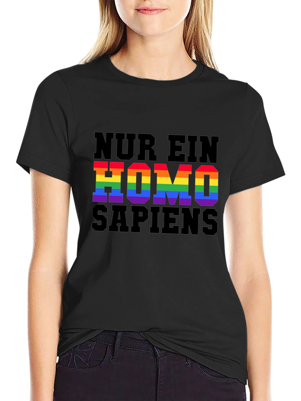 Homo Sapiens Pride T-Shirt - LGBTQ+ Rainbow Text