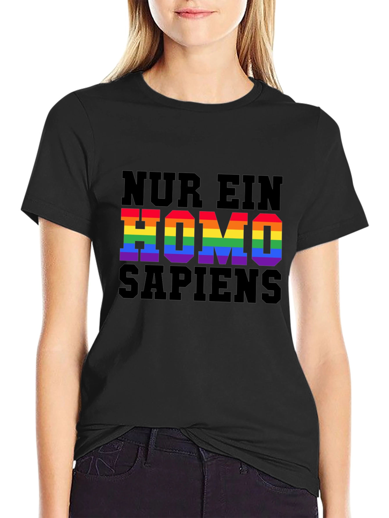 Homo Sapiens Pride T-Shirt - LGBTQ+ Rainbow Text