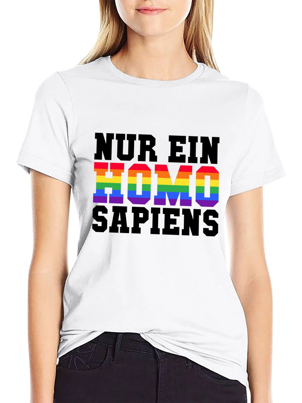 Homo Sapiens Pride T-Shirt - LGBTQ+ Rainbow Text