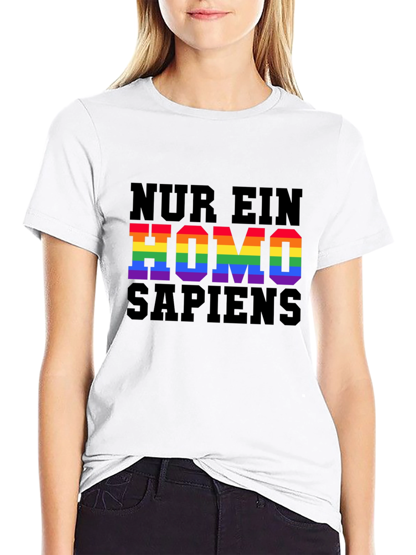 Homo Sapiens Pride T-Shirt - LGBTQ+ Rainbow Text