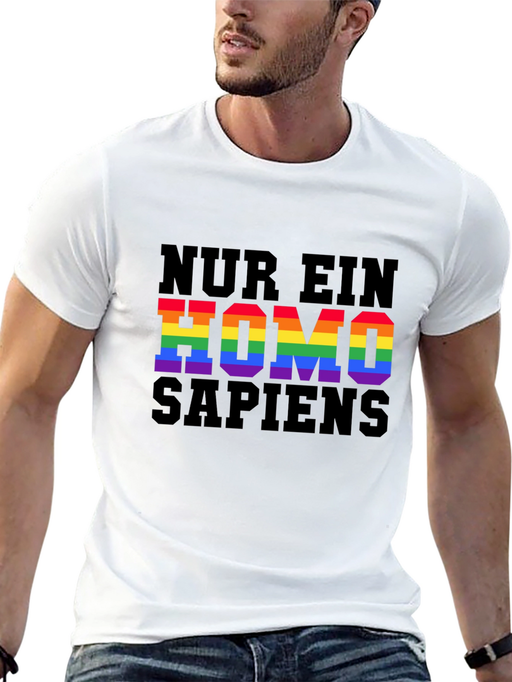 Homo Sapiens Pride T-Shirt - LGBTQ+ Rainbow Text