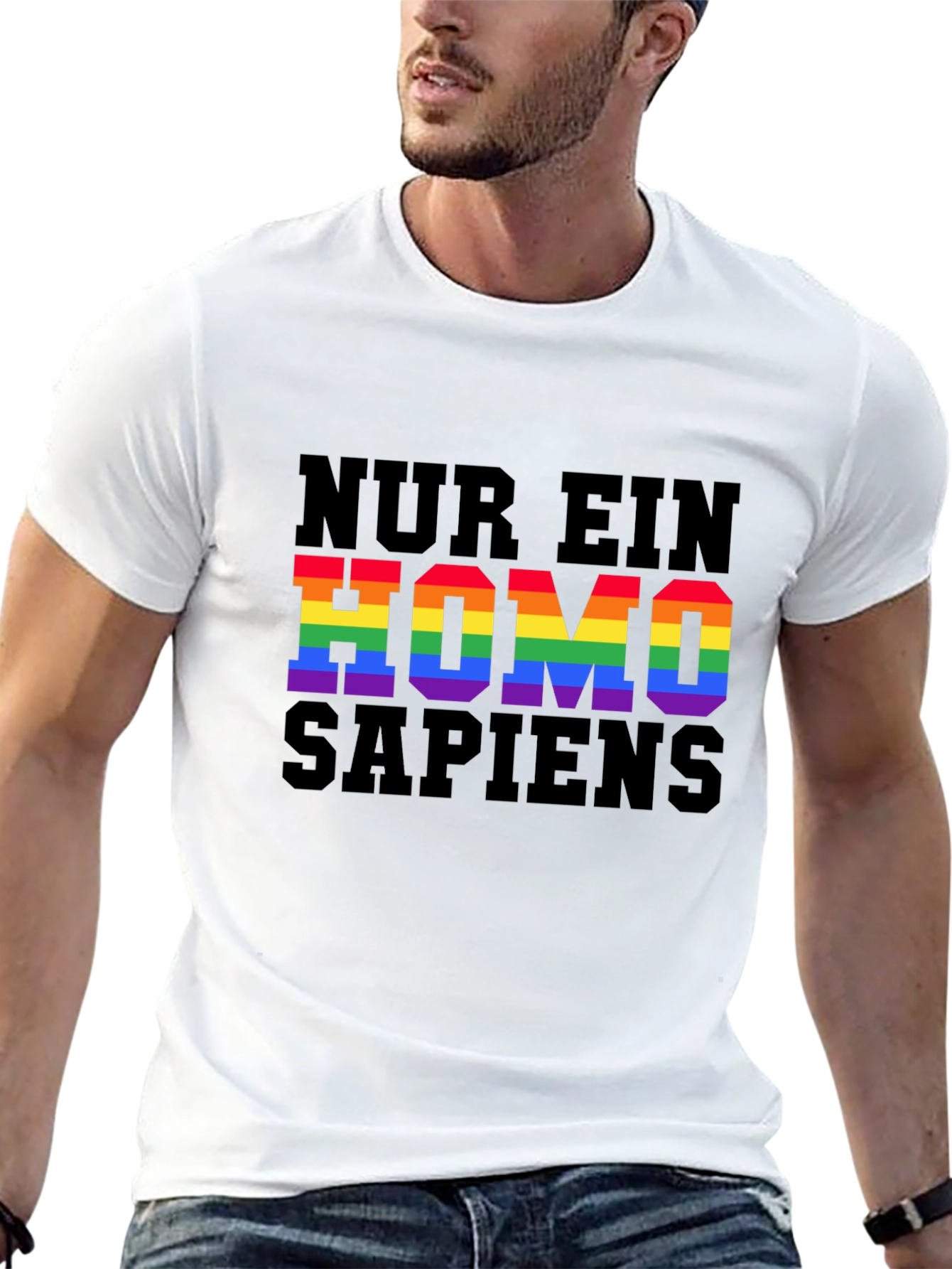 Homo Sapiens Pride T-Shirt - LGBTQ+ Rainbow Text