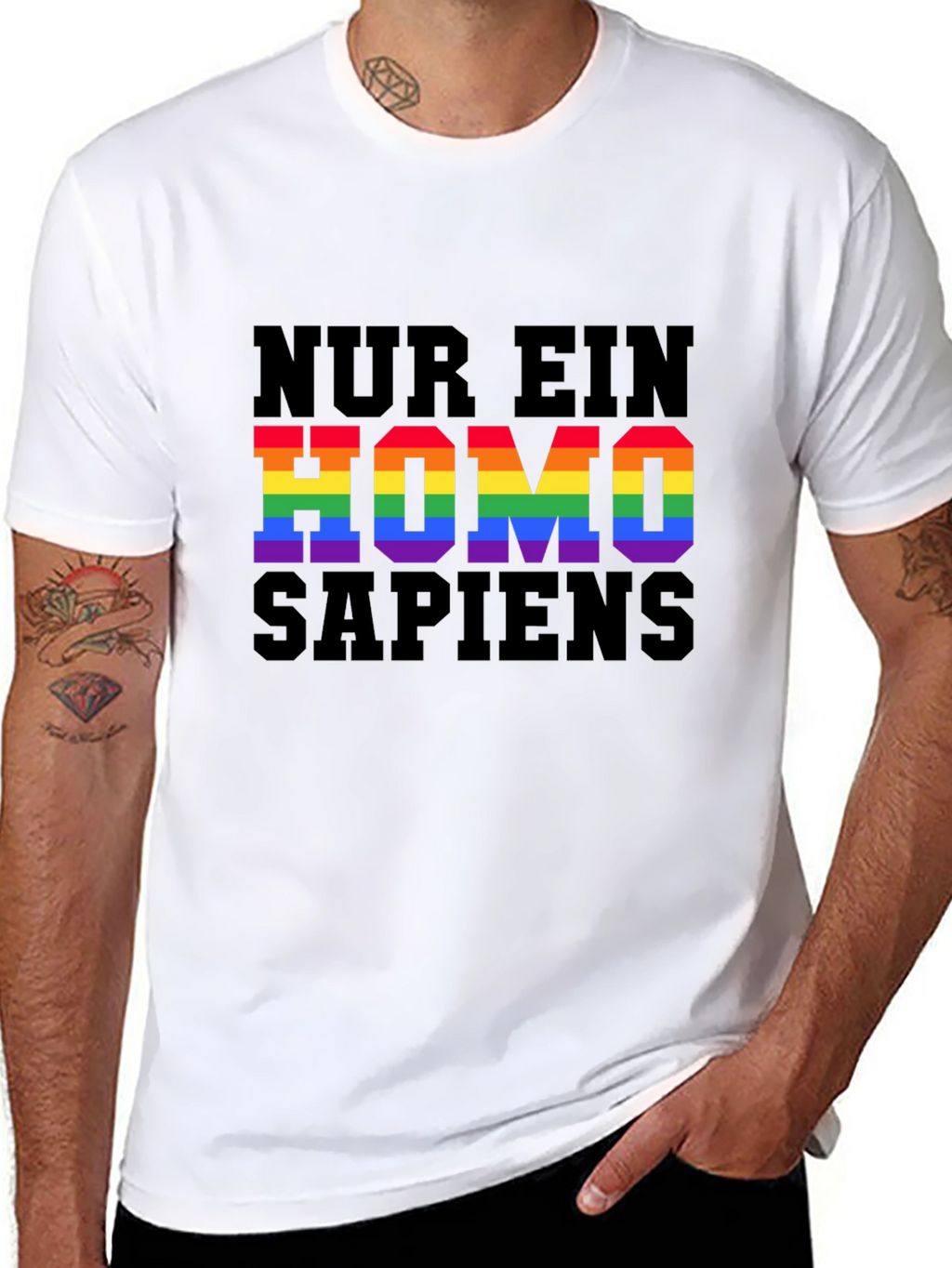 Homo Sapiens Pride T-Shirt - LGBTQ+ Rainbow Text
