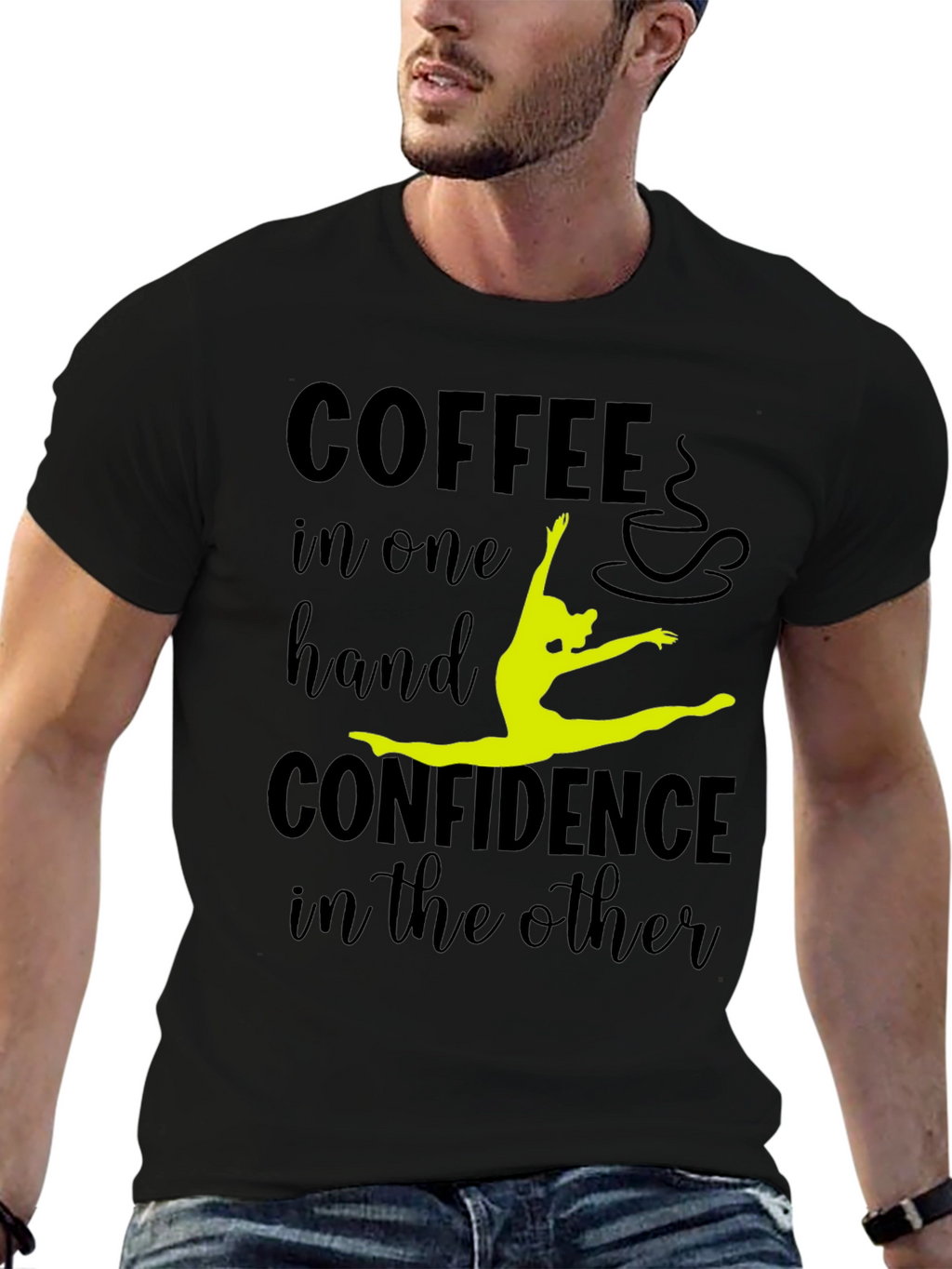 Coffee & Confidence Graphic Tee - Black