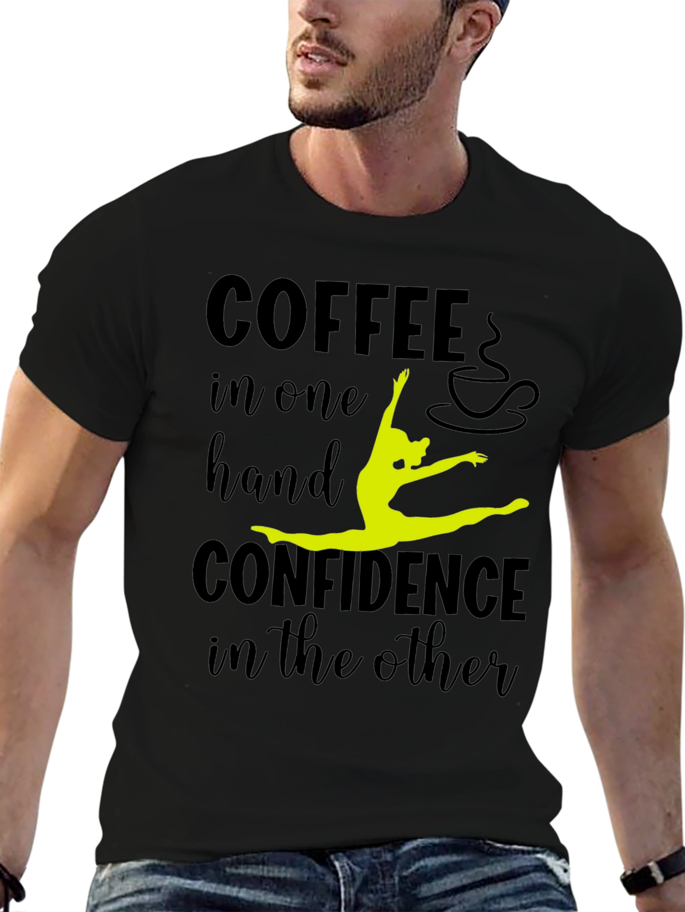 Coffee & Confidence Graphic Tee - Black