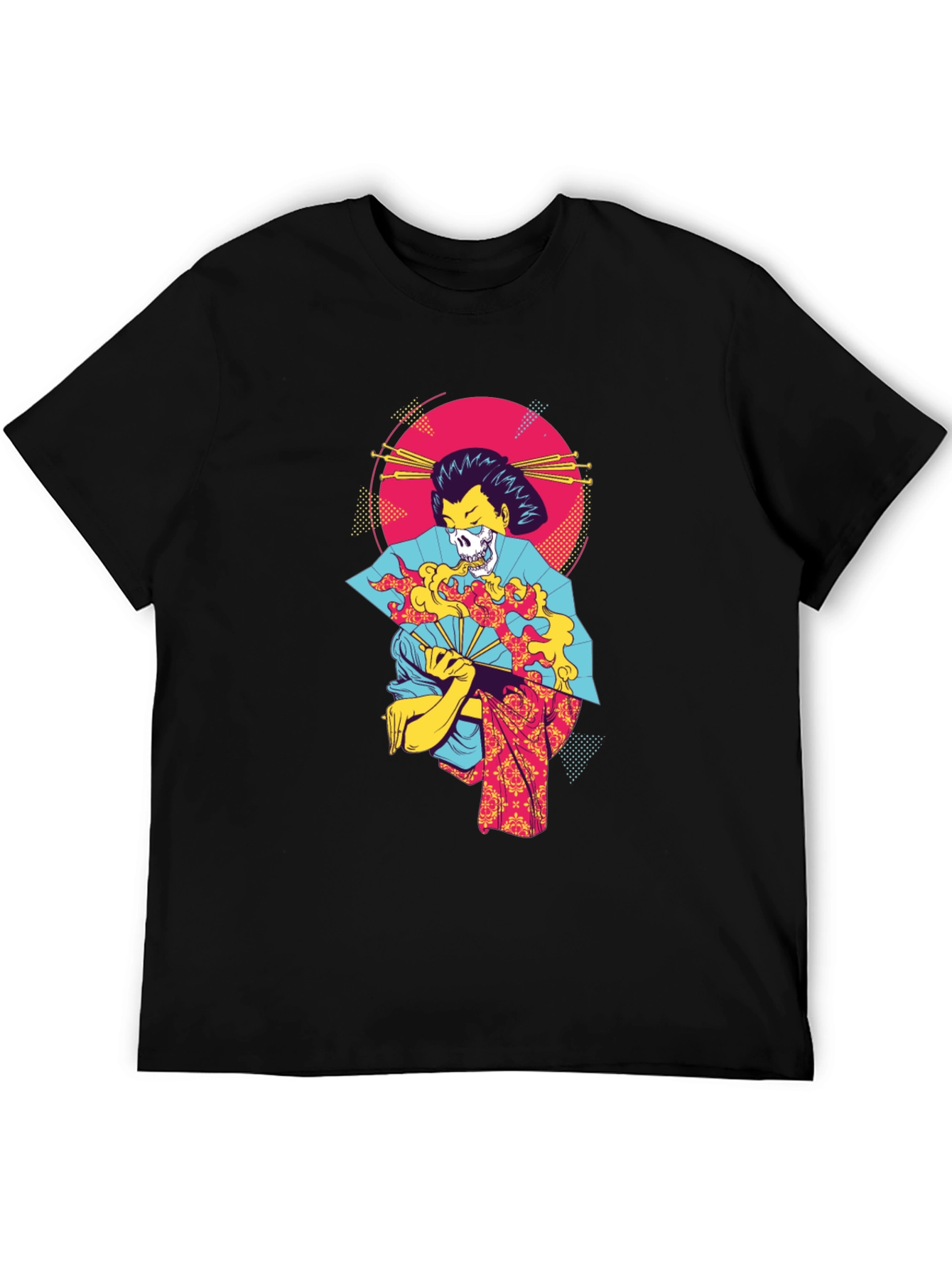 Geisha Skull Graphic Tee - Unique & Edgy Design