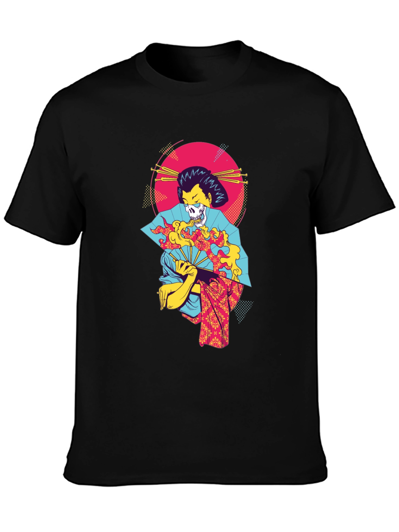 Geisha Skull Graphic Tee - Unique & Edgy Design