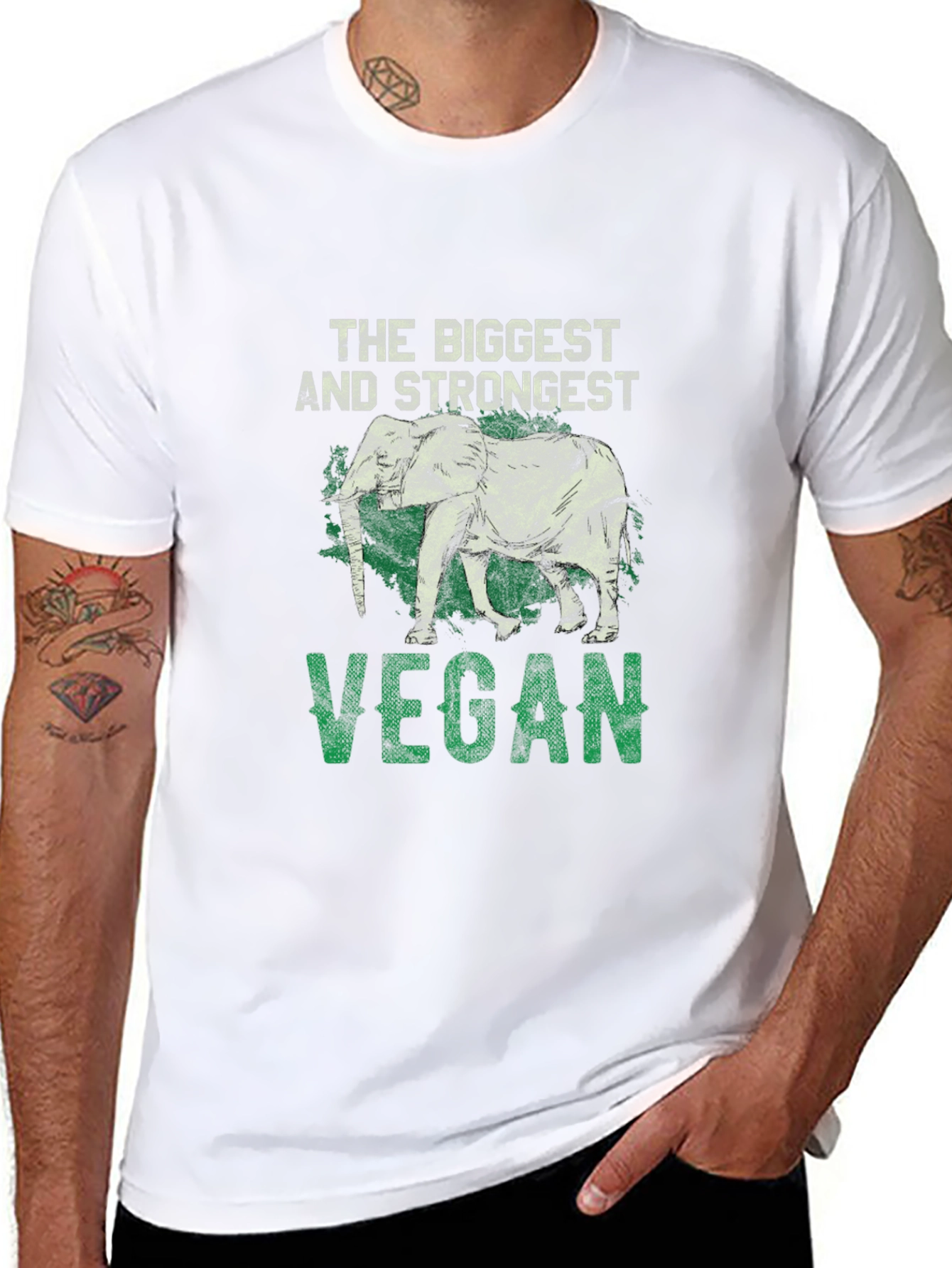 Vegan Elephant T-Shirt - Biggest & Strongest