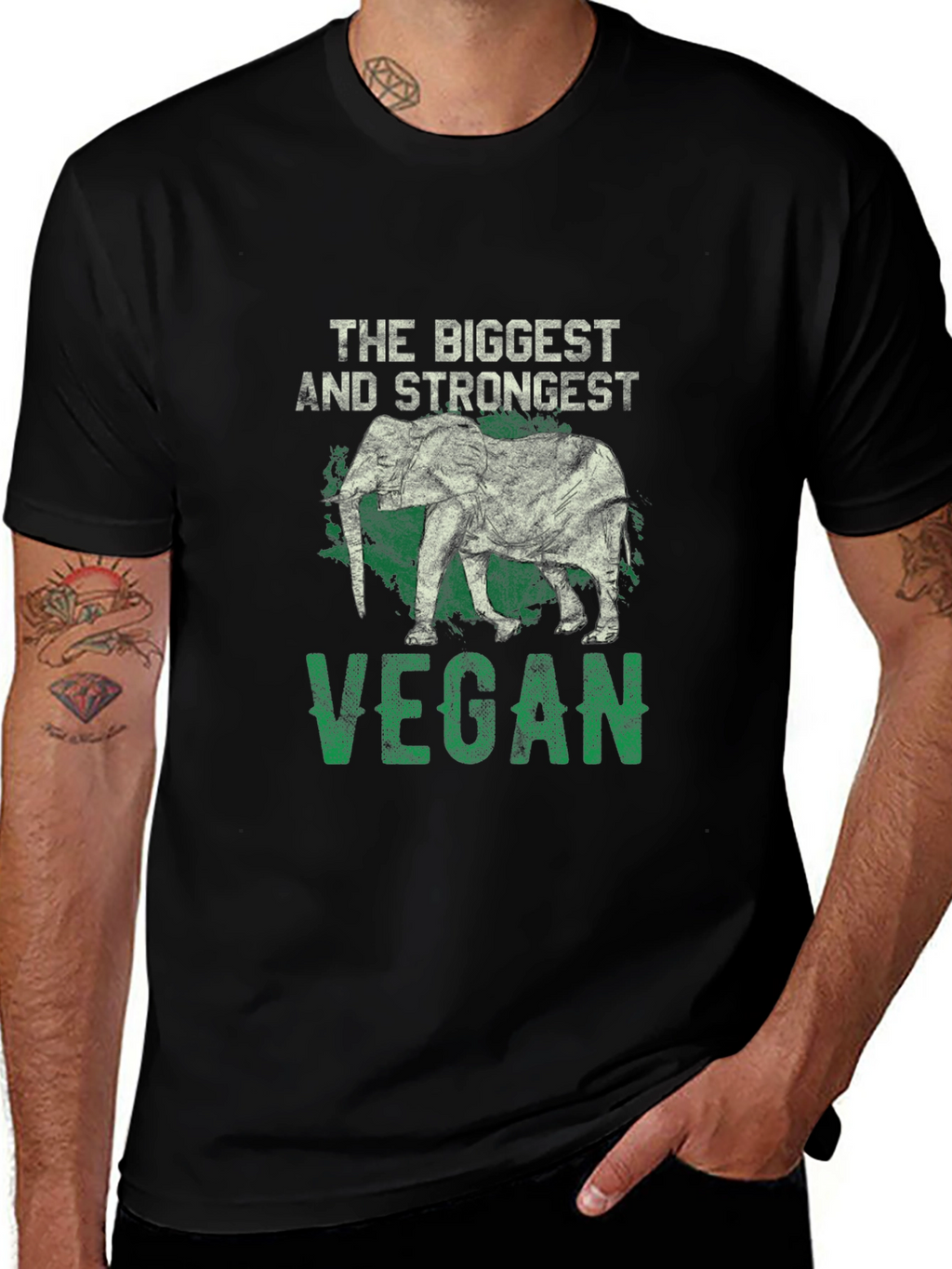Vegan Elephant T-Shirt - Biggest & Strongest