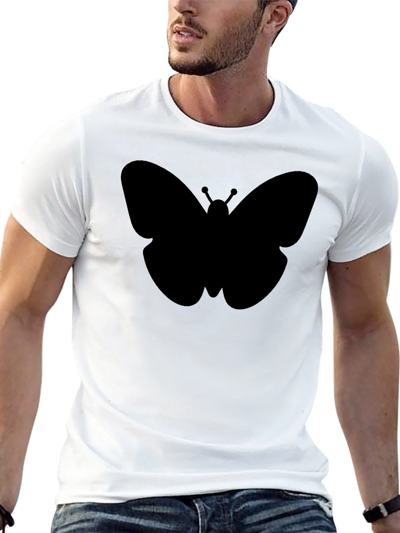 Butterfly Graphic Tee - Modern Black T-Shirt