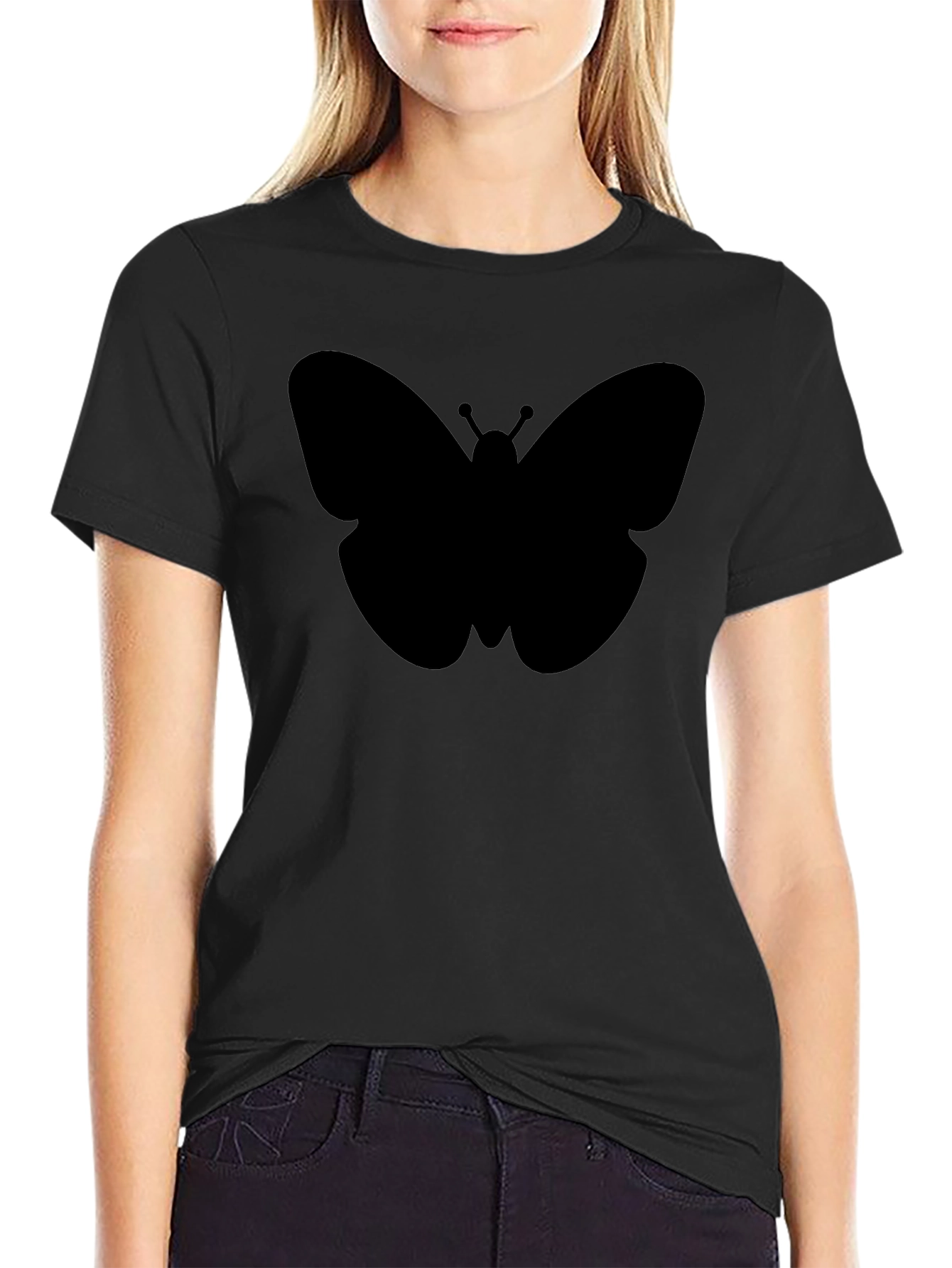 Butterfly Graphic Tee - Modern Black T-Shirt