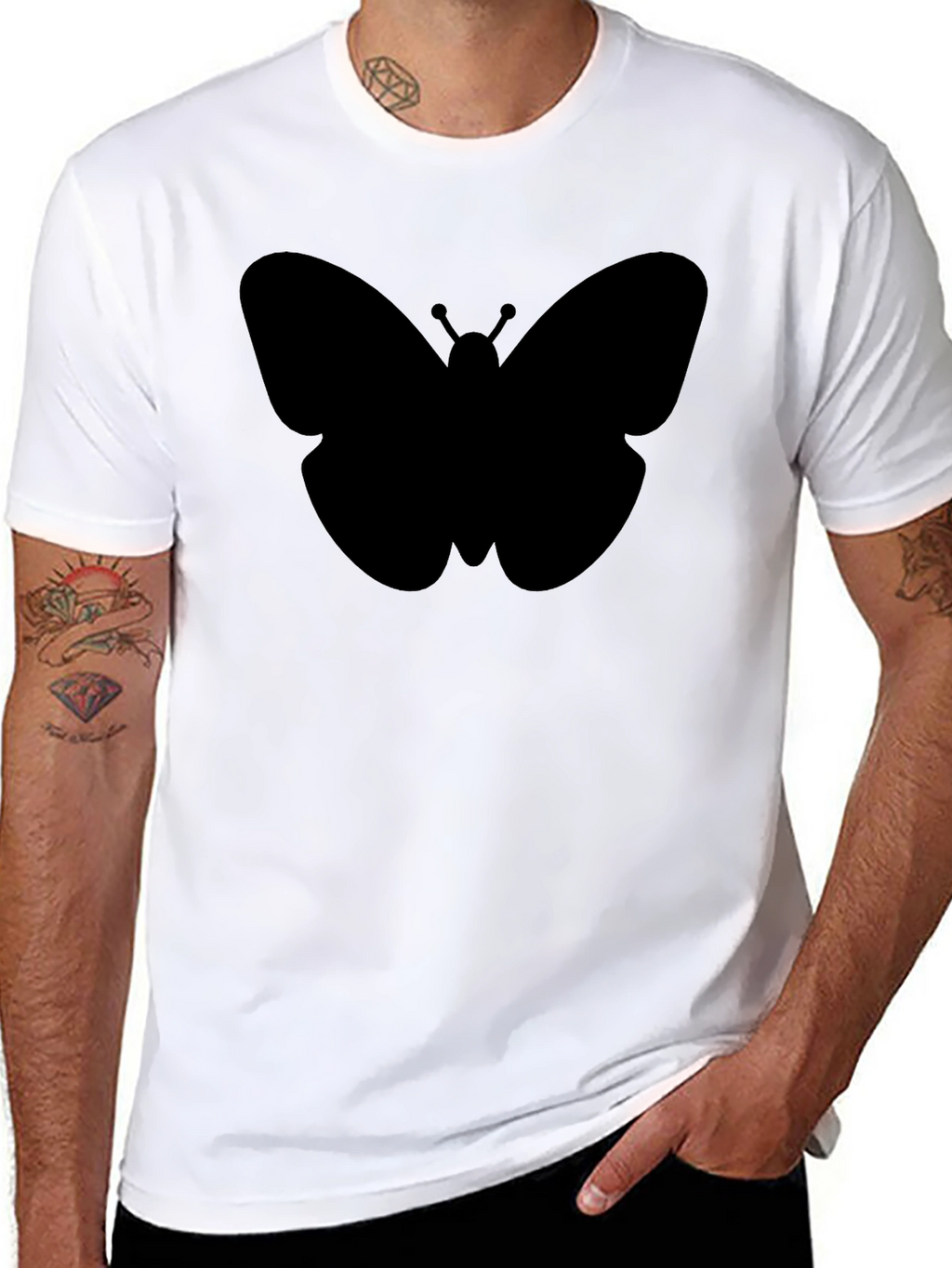 Butterfly Graphic Tee - Modern Black T-Shirt