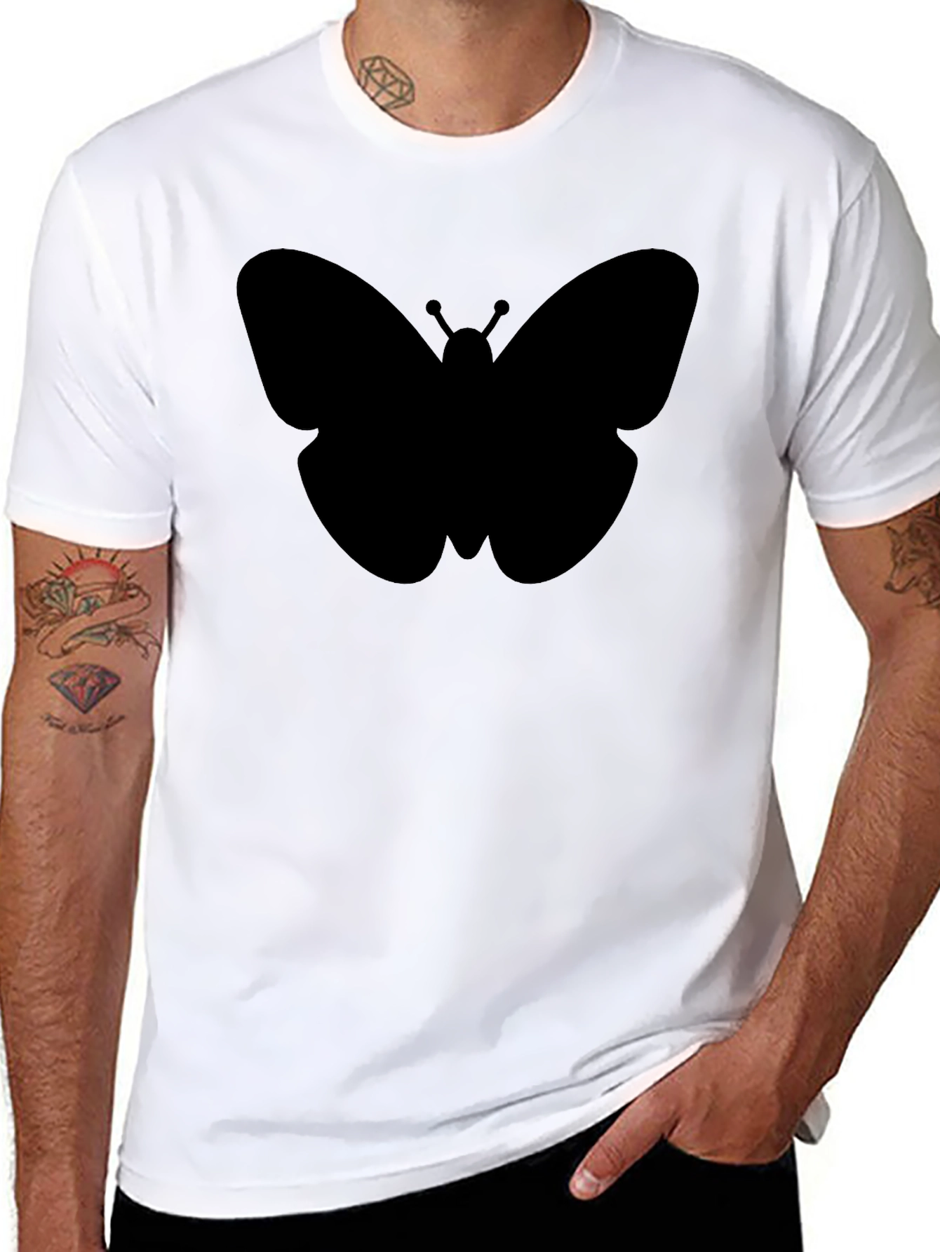 Butterfly Graphic Tee - Modern Black T-Shirt