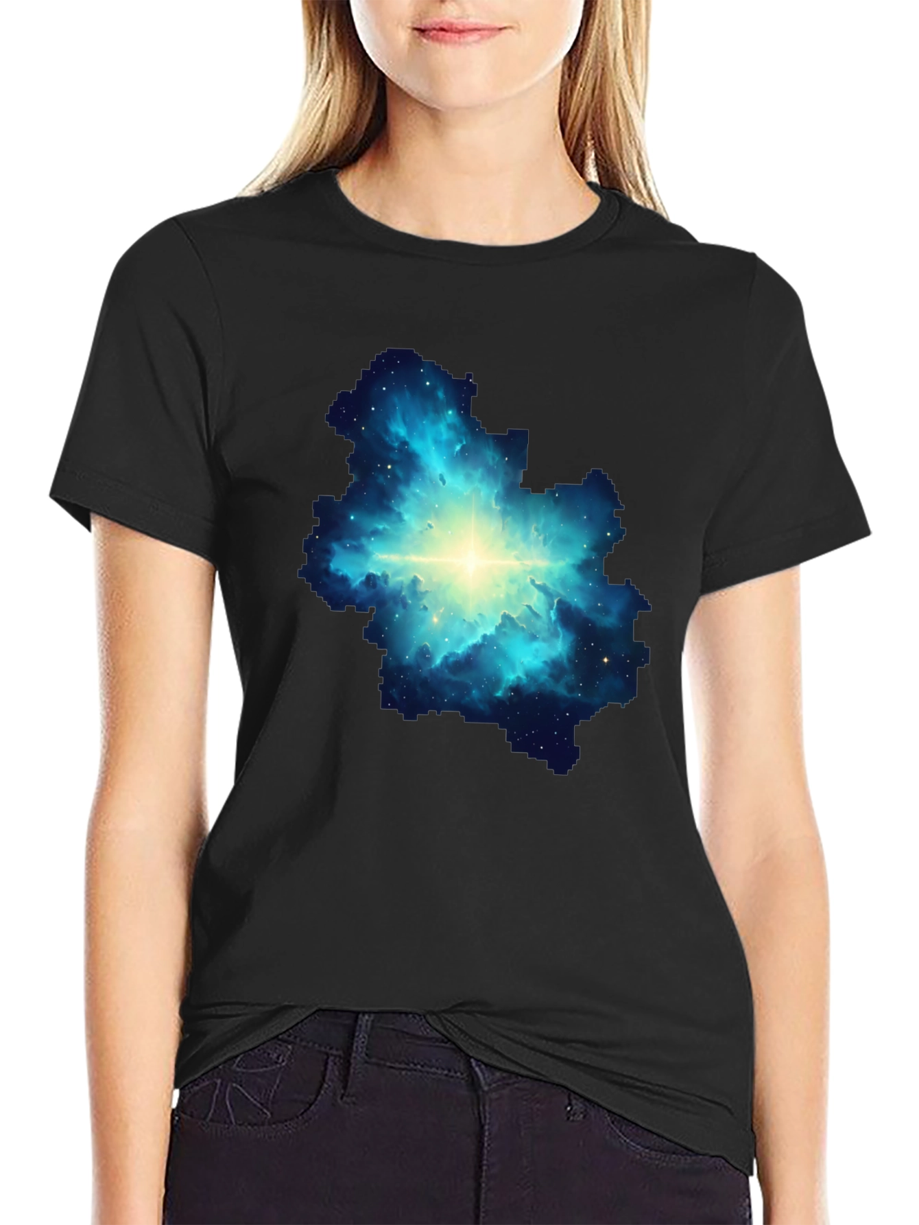 Nebula Print Black T-Shirt