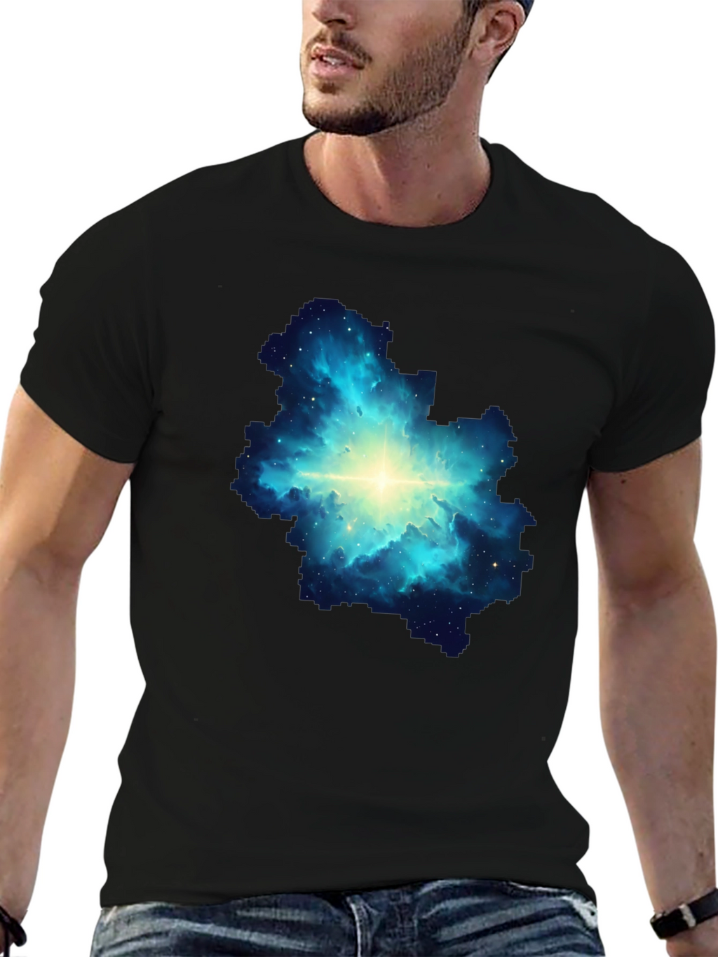 Nebula Print Black T-Shirt