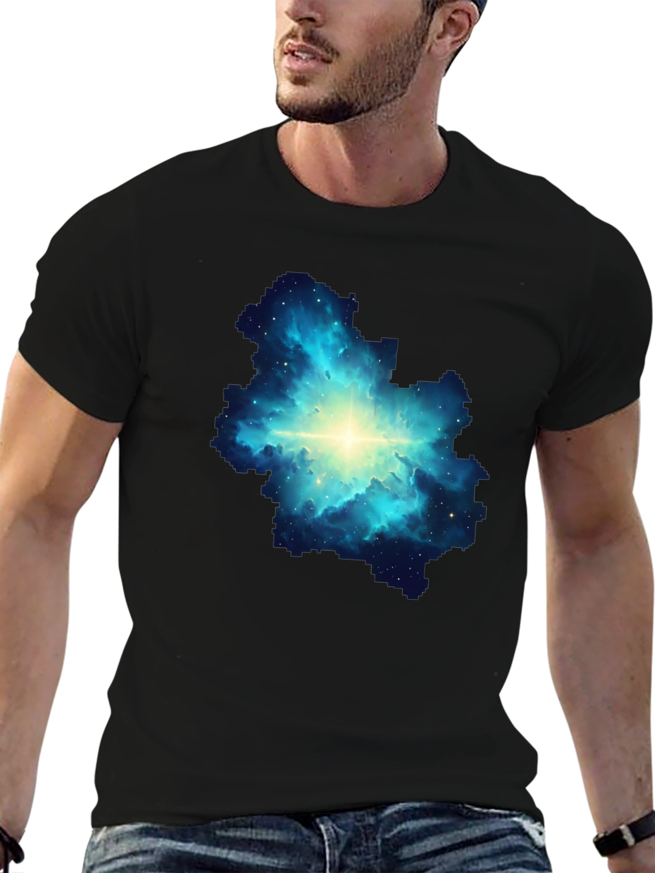 Nebula Print Black T-Shirt