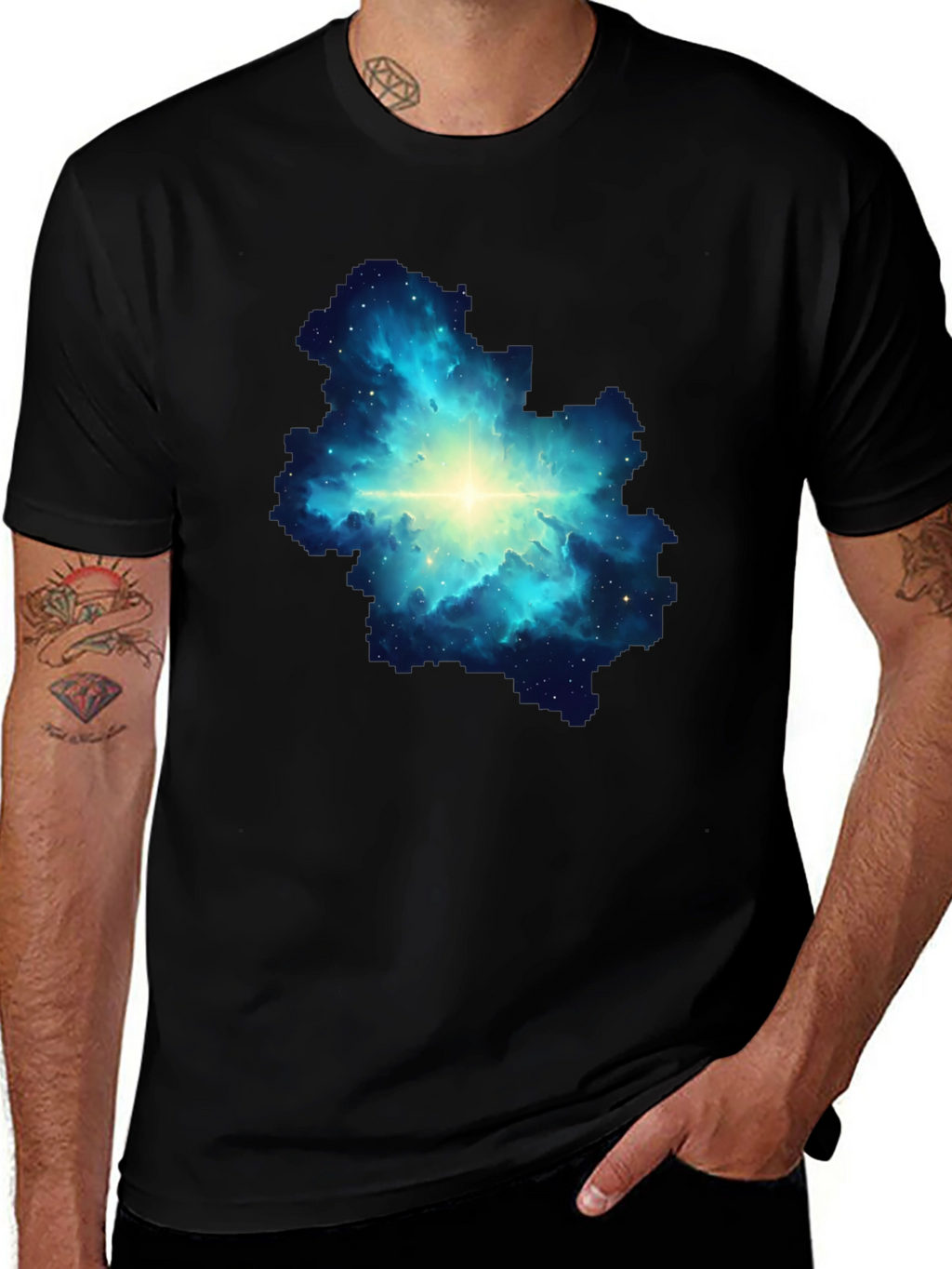 Nebula Print Black T-Shirt
