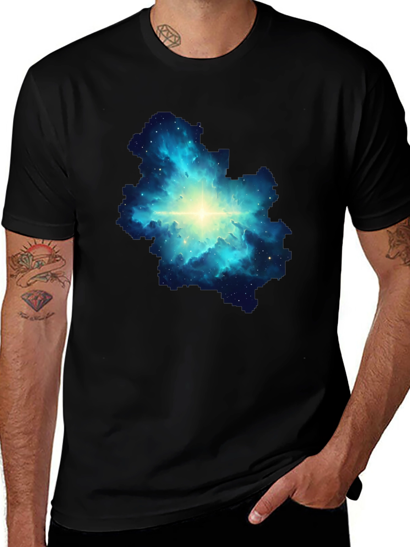 Nebula Print Black T-Shirt