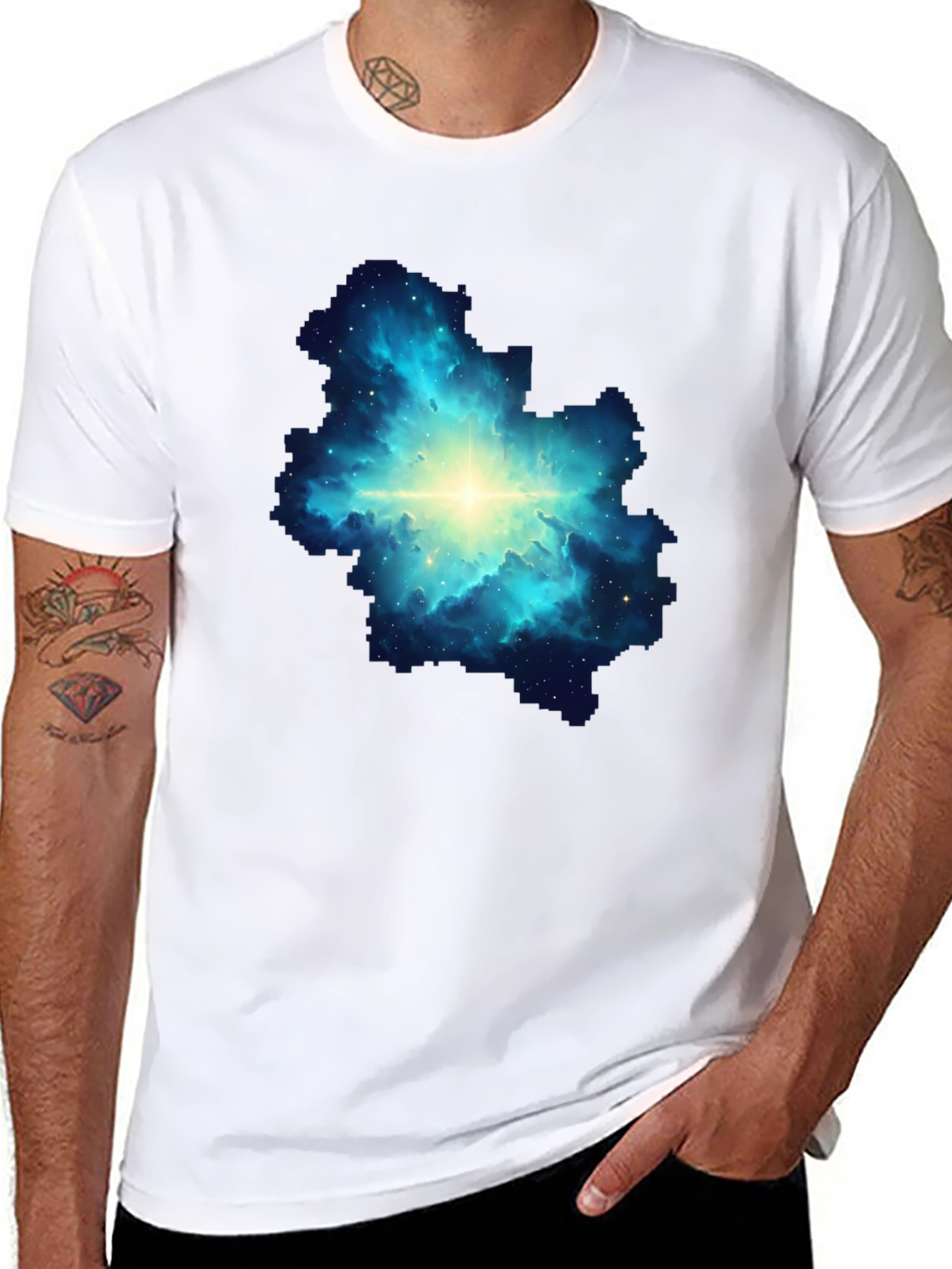 Nebula Print Black T-Shirt