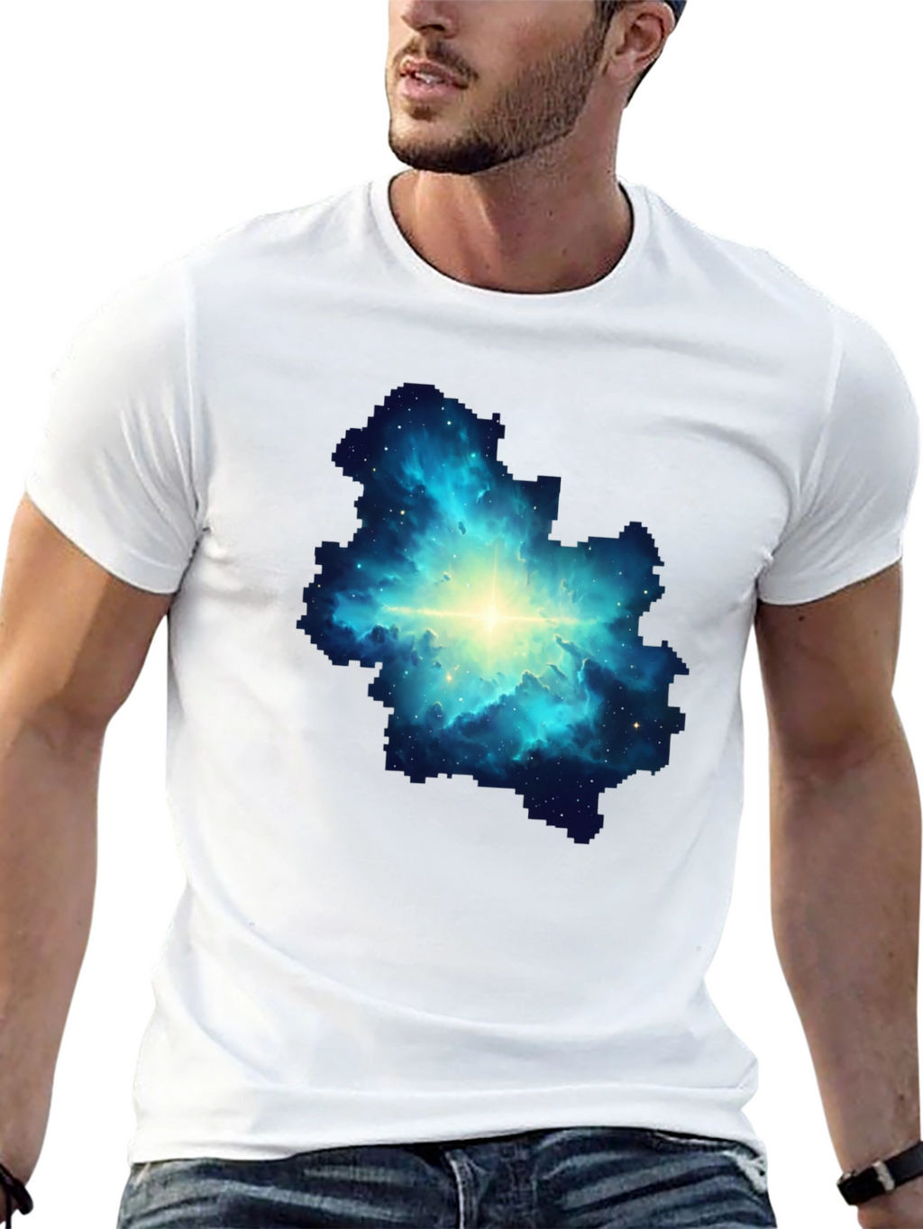 Nebula Print Black T-Shirt